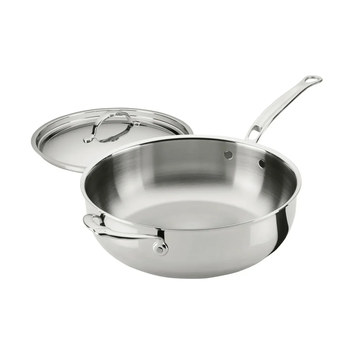Hestan ProBond Luxe αντικολλητικό τηγάνι πολλαπλών χρήσεων με καπάκι, Ανοξείδωτος χάλυβας, βοηθητική λαβή Hestan