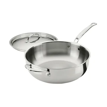 Hestan ProBond Luxe αντικολλητικό τηγάνι πολλαπλών χρήσεων με καπάκι - Ανοξείδωτος χάλυβας, βοηθητική λαβή - Hestan