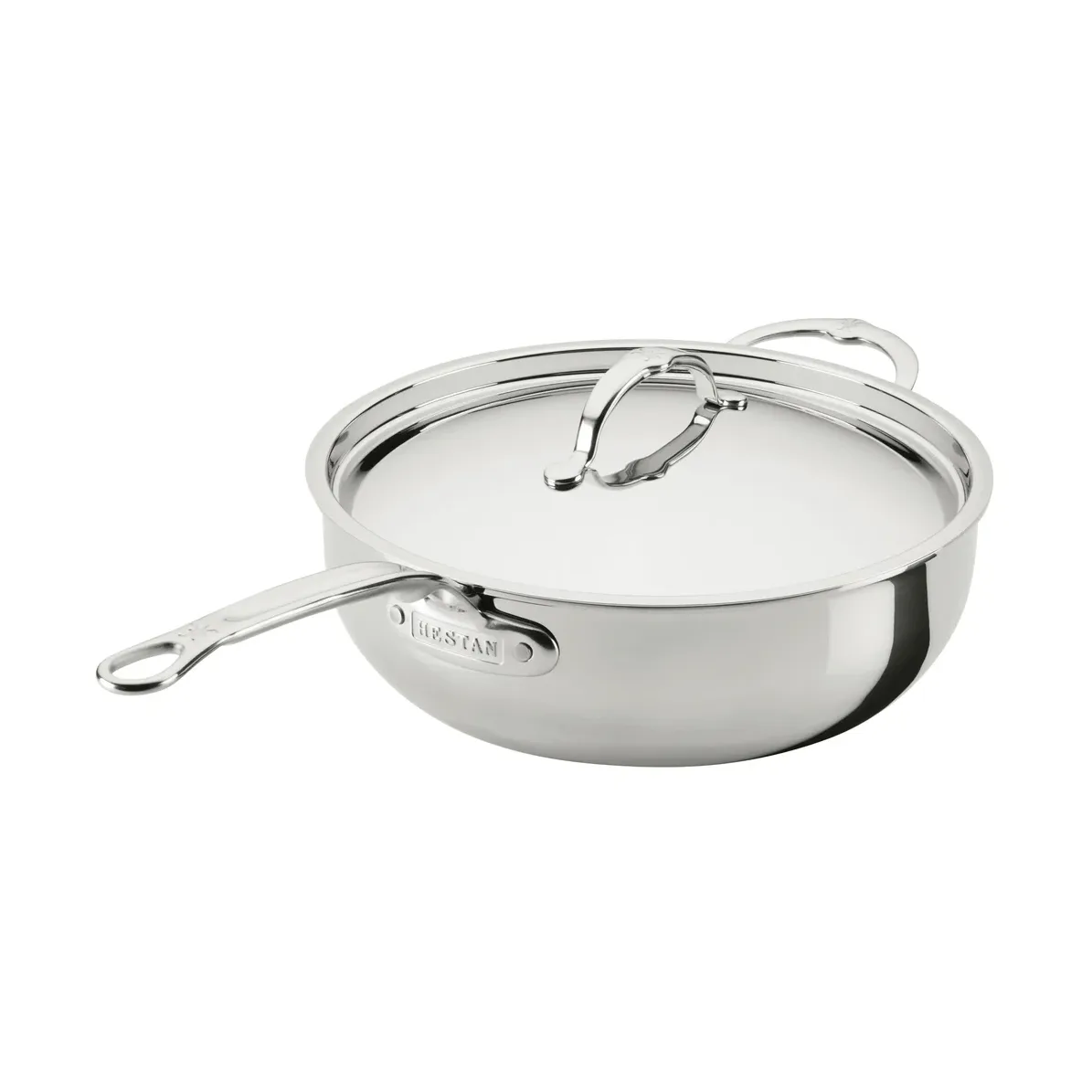 Hestan ProBond Luxe αντικολλητικό τηγάνι πολλαπλών χρήσεων με καπάκι, Ανοξείδωτος χάλυβας, βοηθητική λαβή Hestan