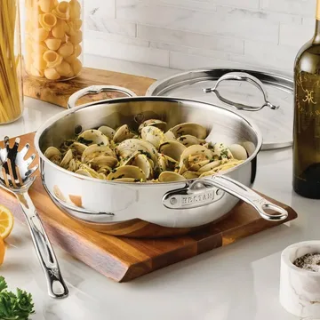 Hestan ProBond Luxe αντικολλητικό τηγάνι πολλαπλών χρήσεων με καπάκι - Ανοξείδωτος χάλυβας, βοηθητική λαβή - Hestan