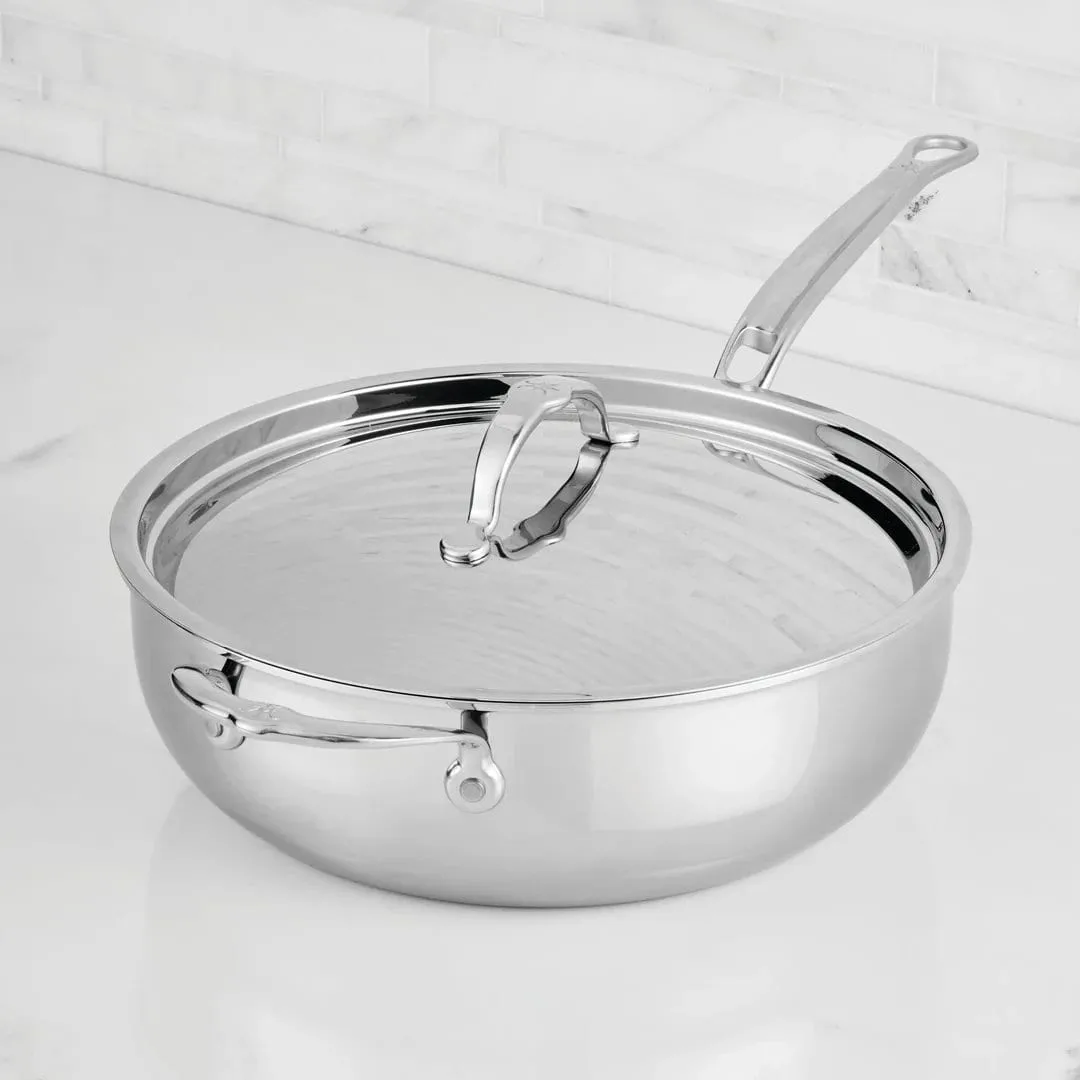 Hestan ProBond Luxe αντικολλητικό τηγάνι πολλαπλών χρήσεων με καπάκι, Ανοξείδωτος χάλυβας, βοηθητική λαβή Hestan