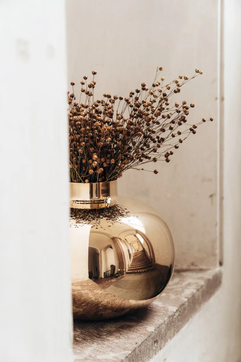 Amico βάζο Ø29 cm , Μασίφ ορείχαλκος Hilke Collection