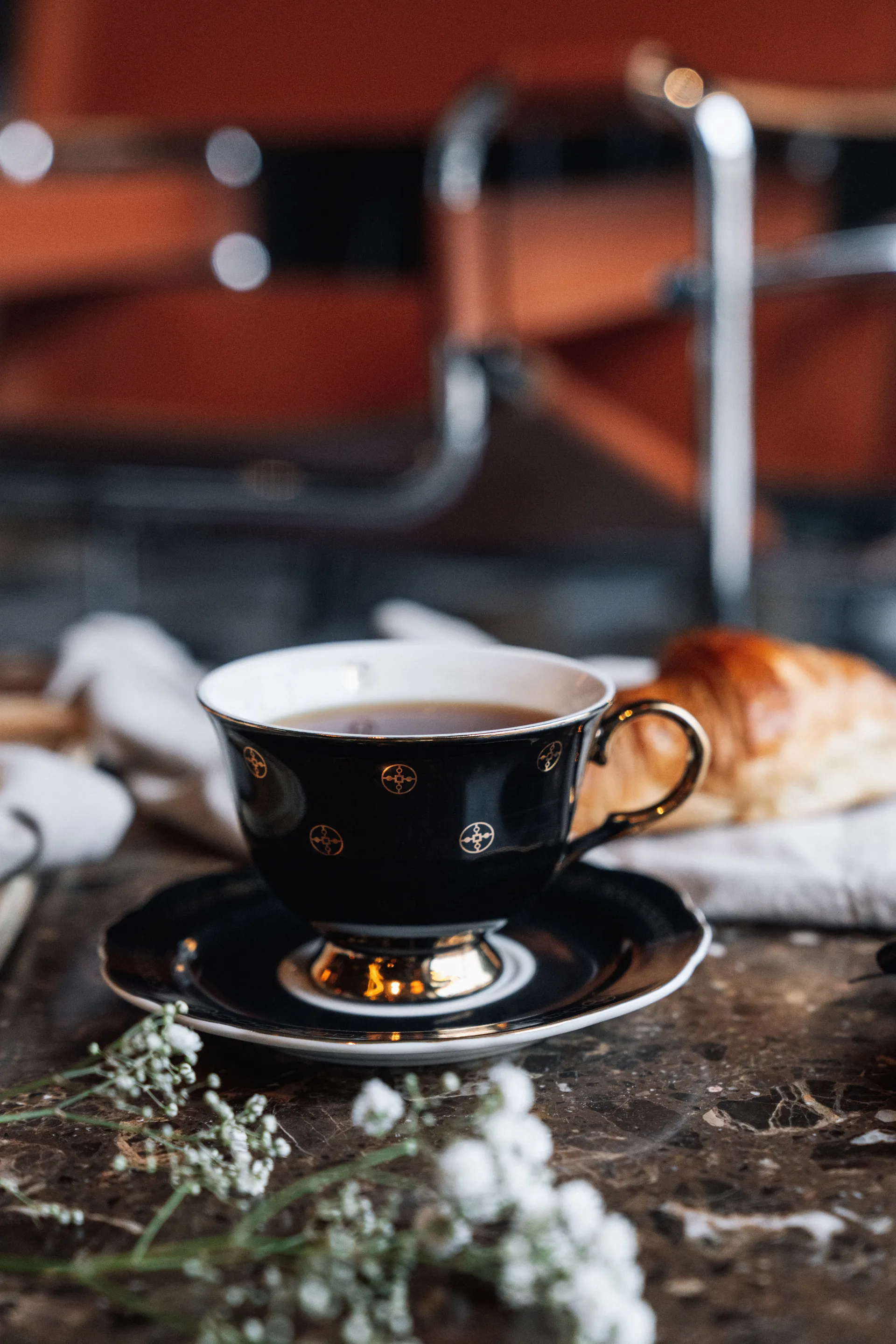 Φλιτζάνι με πιατάκι Anima Gemella Nero, 22 cl Hilke Collection