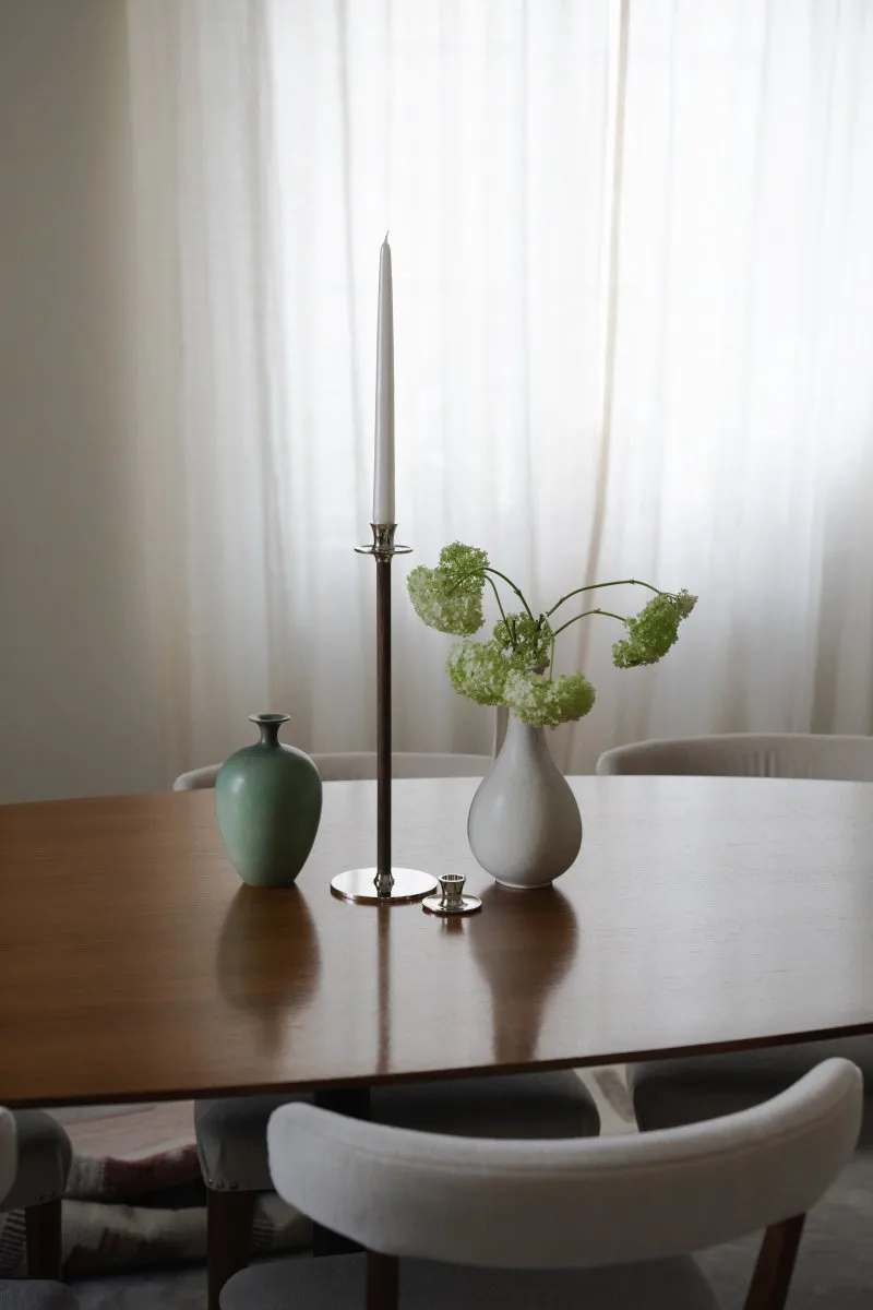 Basso low κηροπήγιο, Επινικελωμένος ορείχαλκος Hilke Collection