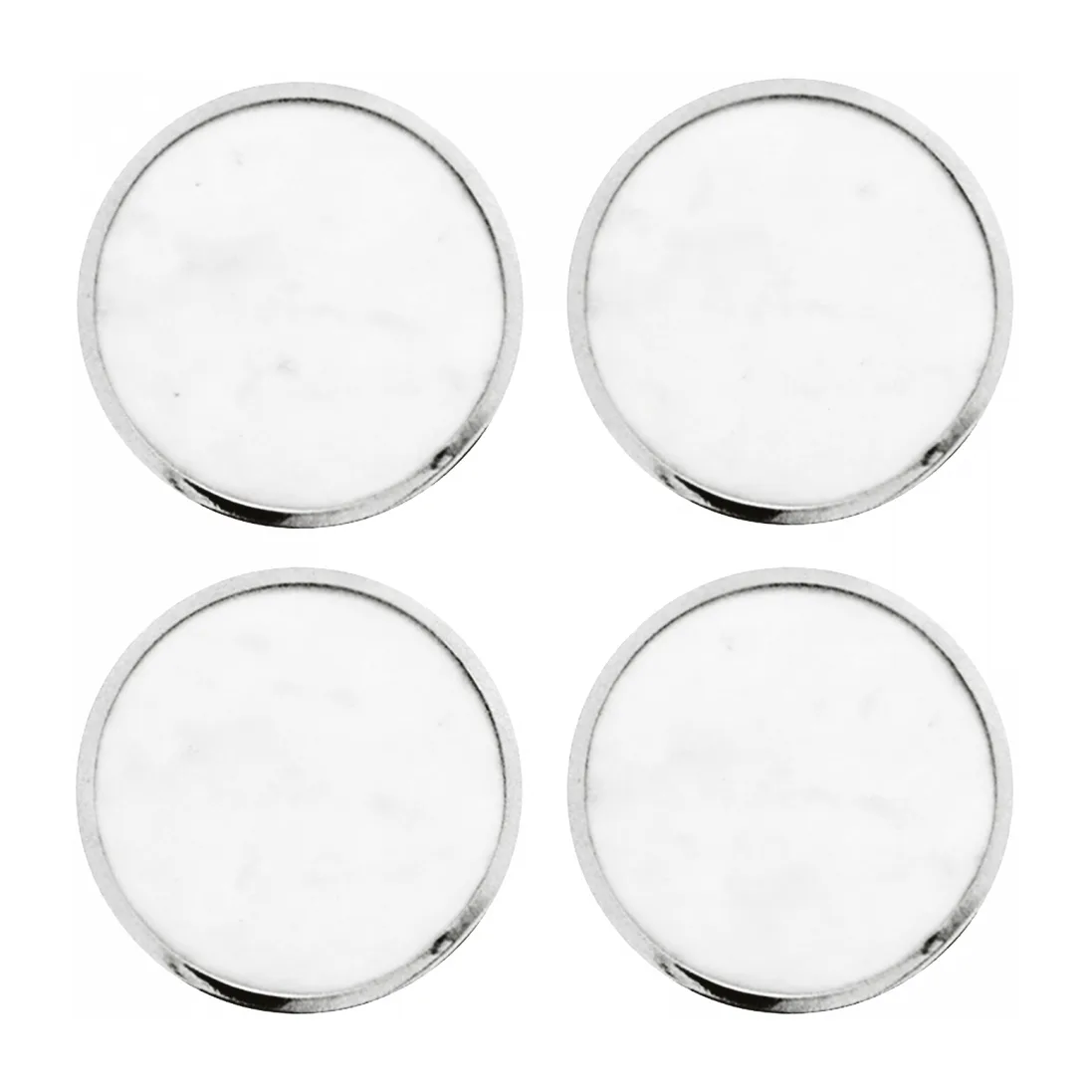 Hilke Collection σουβέρ Συσκευασία 4 τεμαχίων, Λευκό μάρμαρο-επινικελωμένος ορείχαλκος Hilke Collection