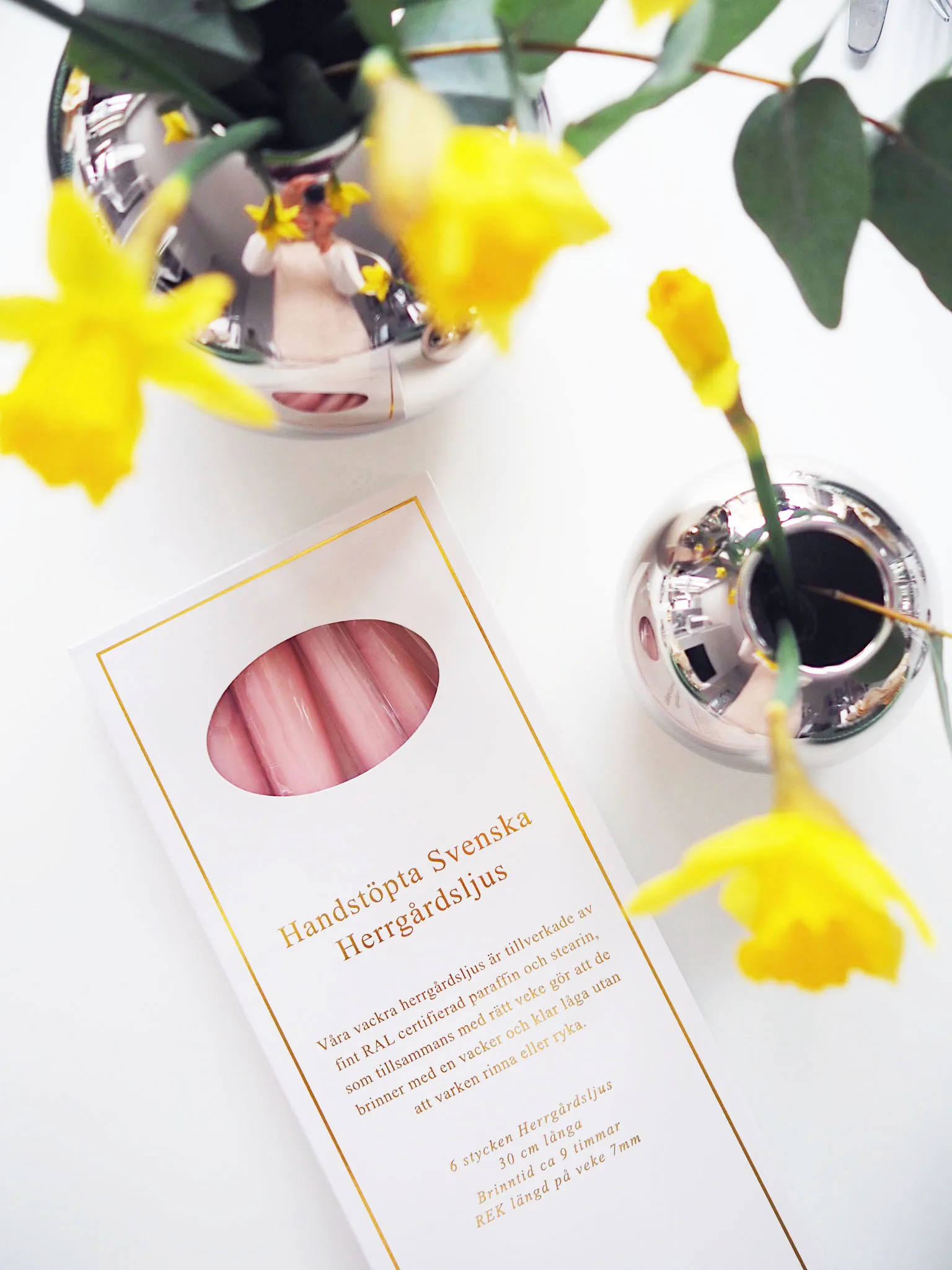 Κεριά Mansion 30 cm 6-pack, Ροζ λάμψη Hilke Collection