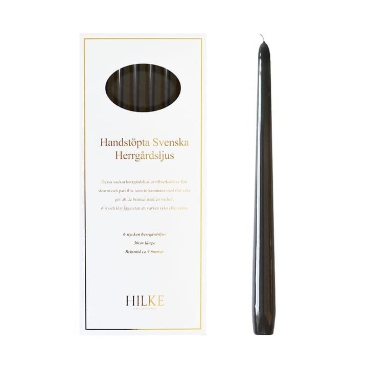 Κεριά Mansion 30 cm 6-pack, Μαύρη λάμψη Hilke Collection