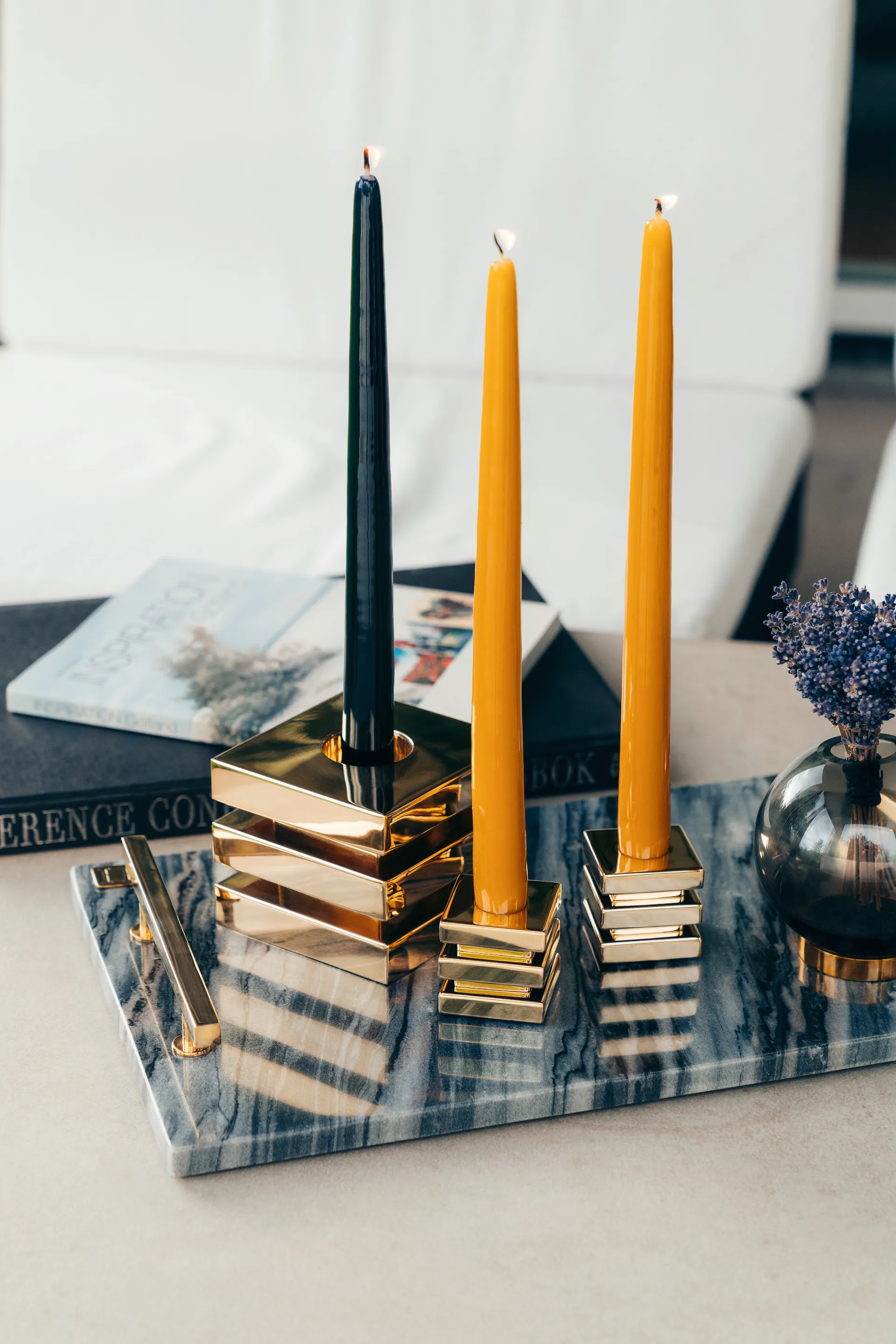 Κεριά Mansion 30 cm 6-pack, Μαύρη λάμψη Hilke Collection