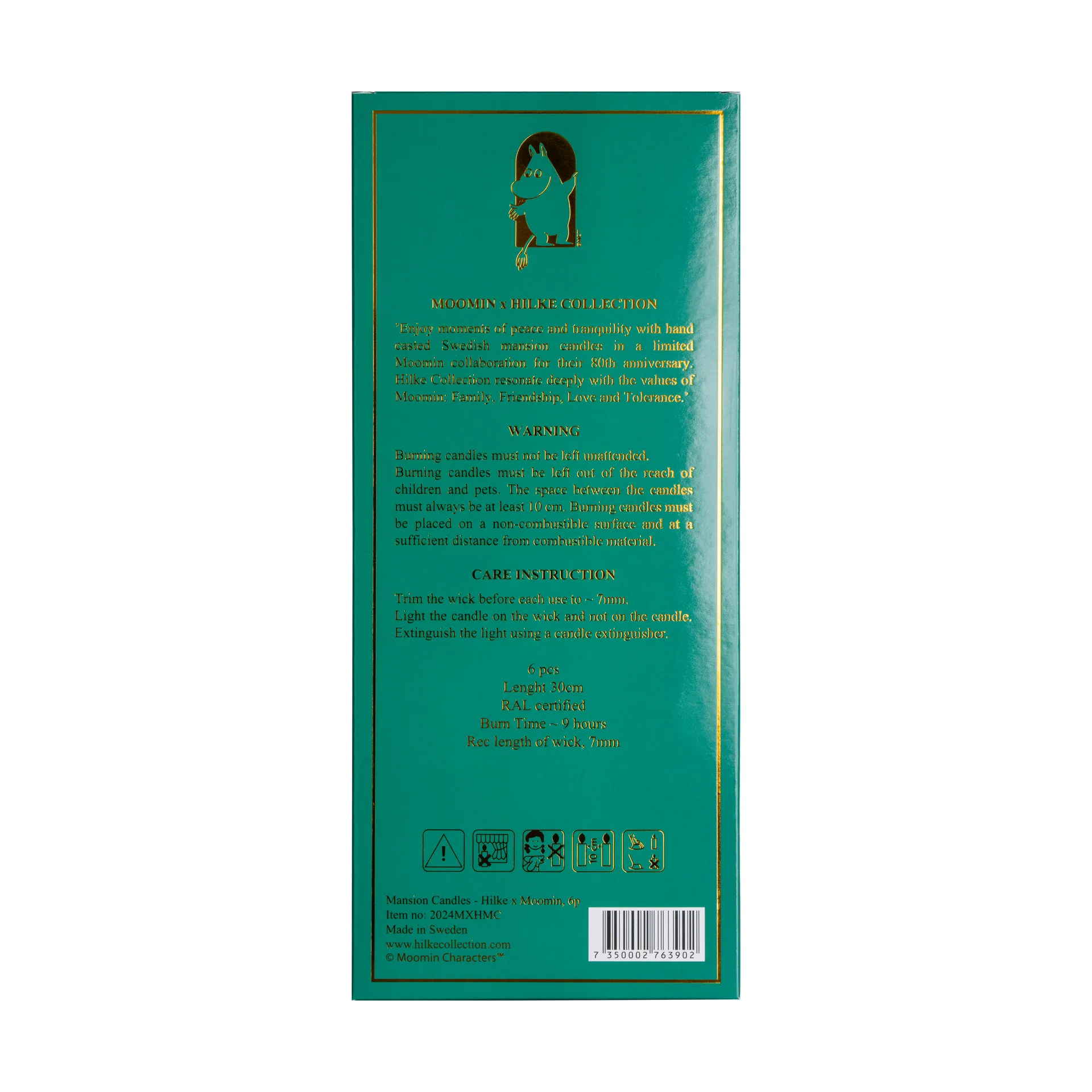 Κεριά Mansion 30 cm 6-pack, Μούμιν Hilke Collection