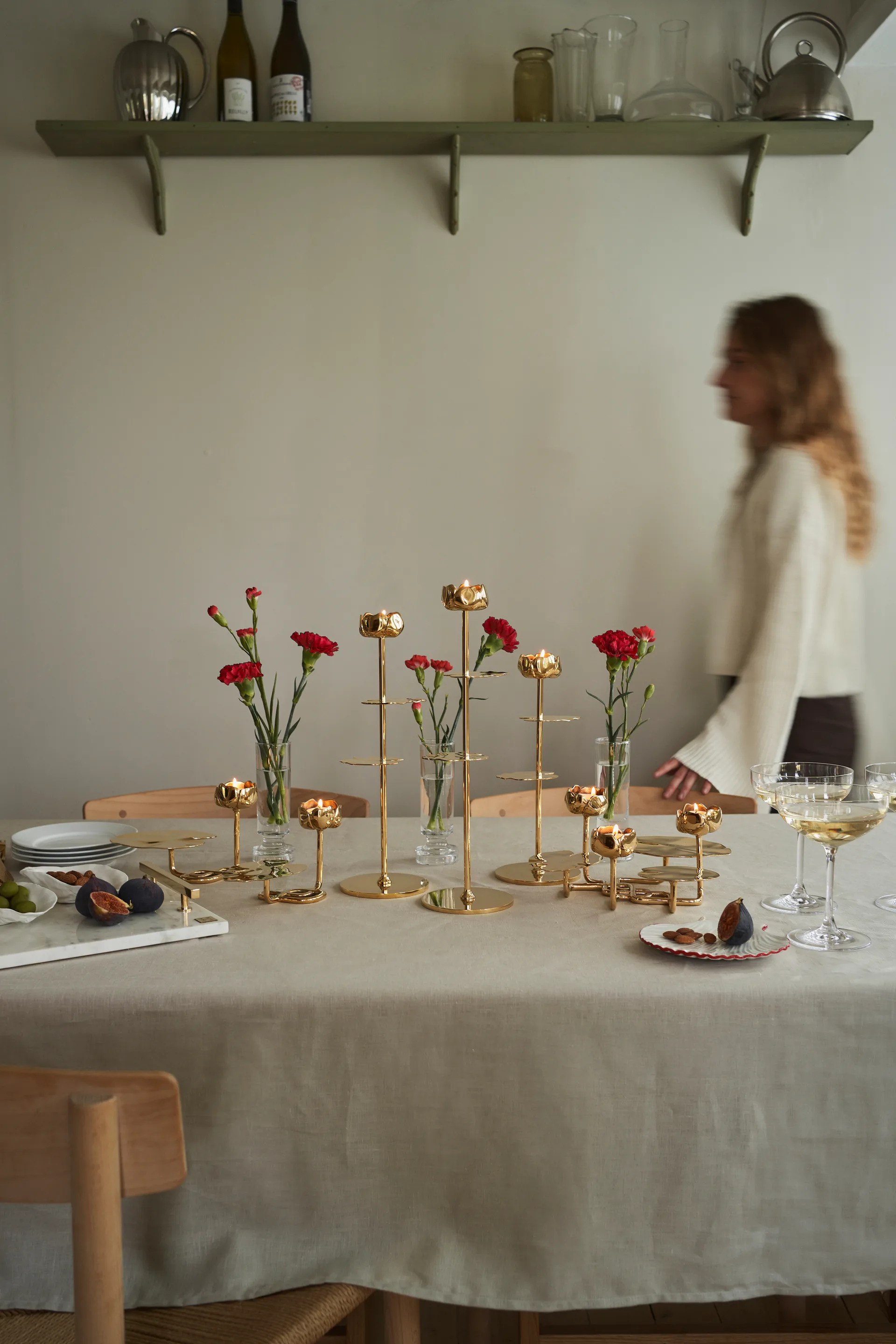 Κηροπήγιο Ninfea Alta 30 cm, Ορείχαλκος Hilke Collection