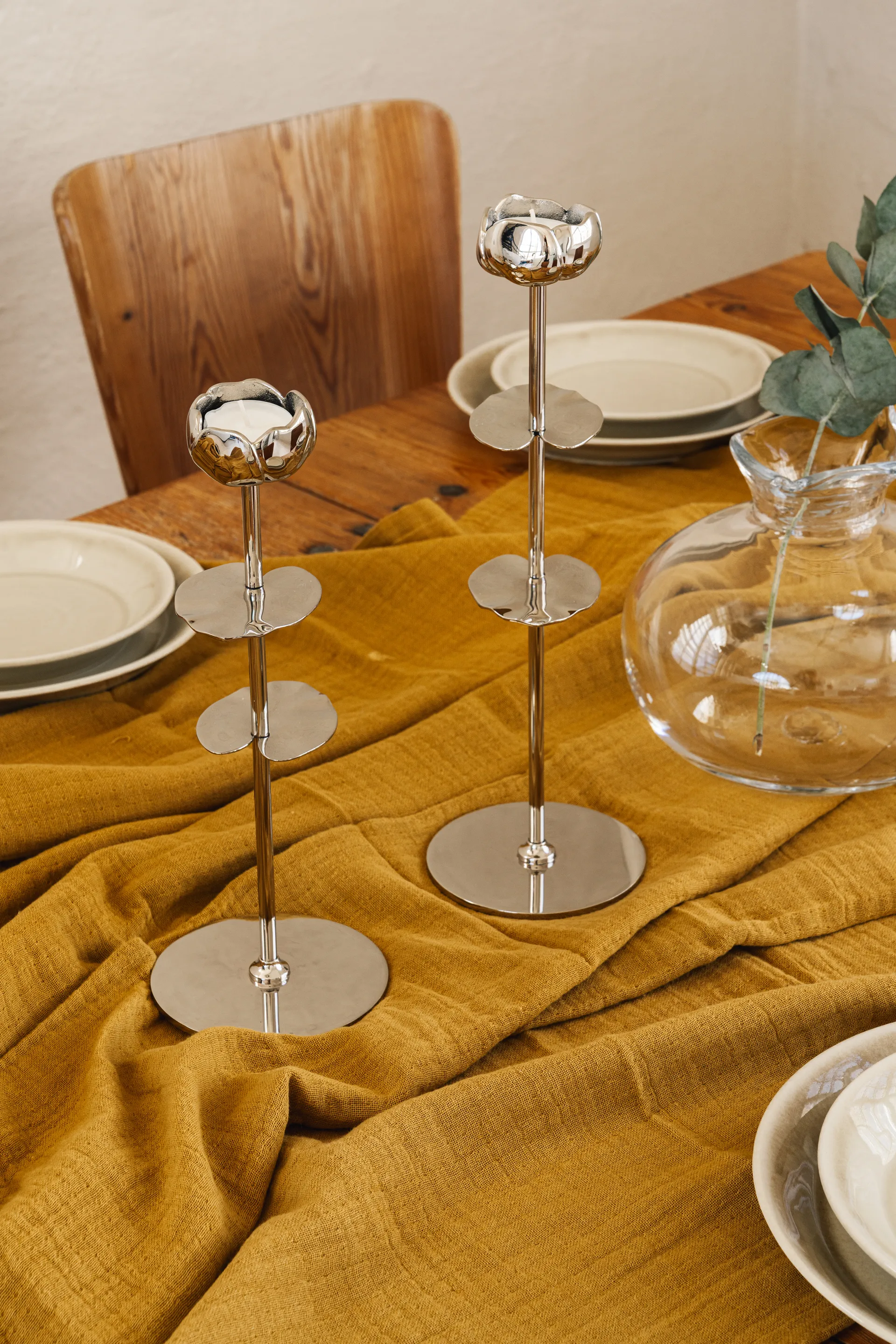 Κηροπήγιο Ninfea Alta 30 cm, Επιχρωμιωμένος ορείχαλκος Hilke Collection