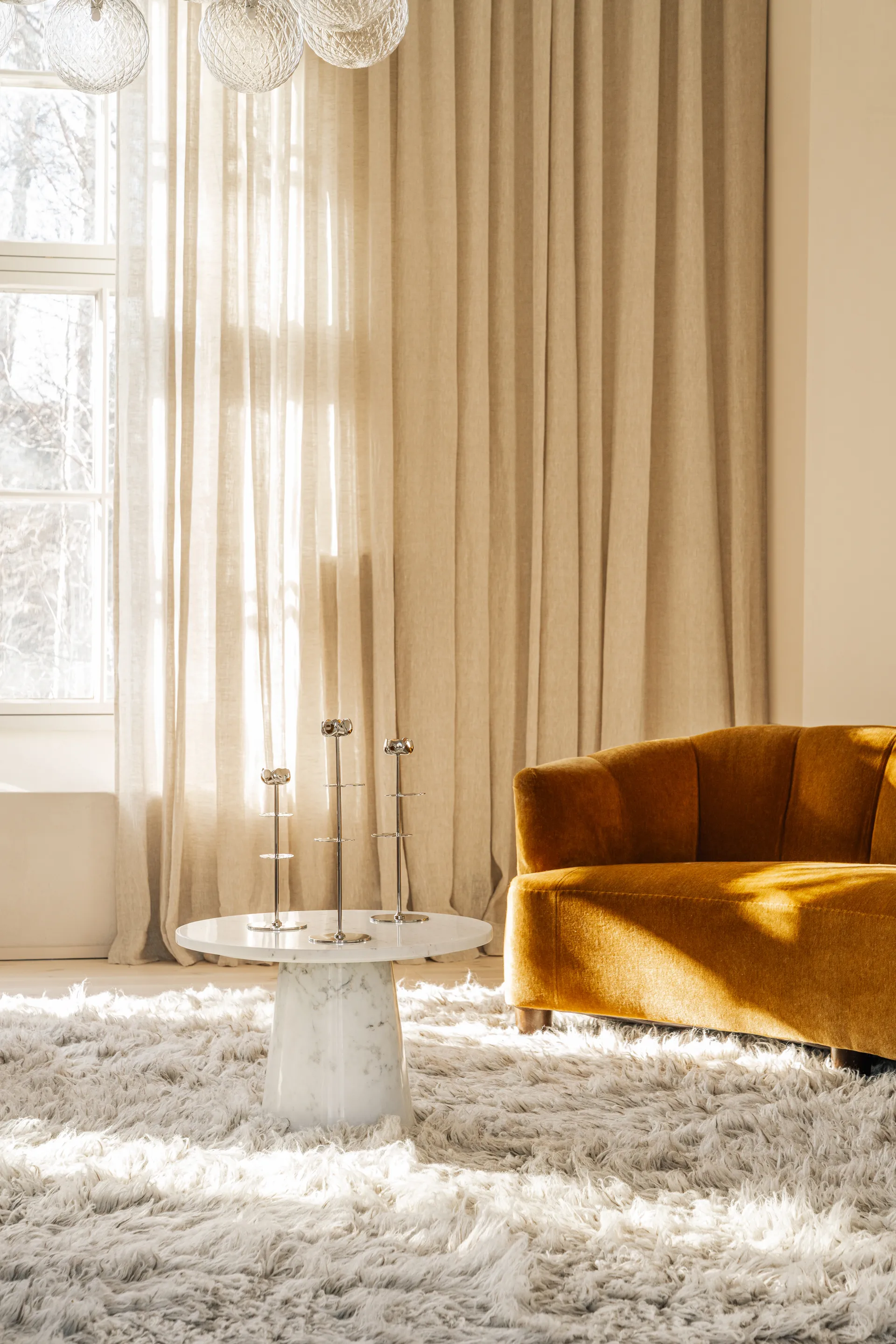 Κηροπήγιο Ninfea Alta 35 cm, Επιχρωμιωμένος ορείχαλκος Hilke Collection