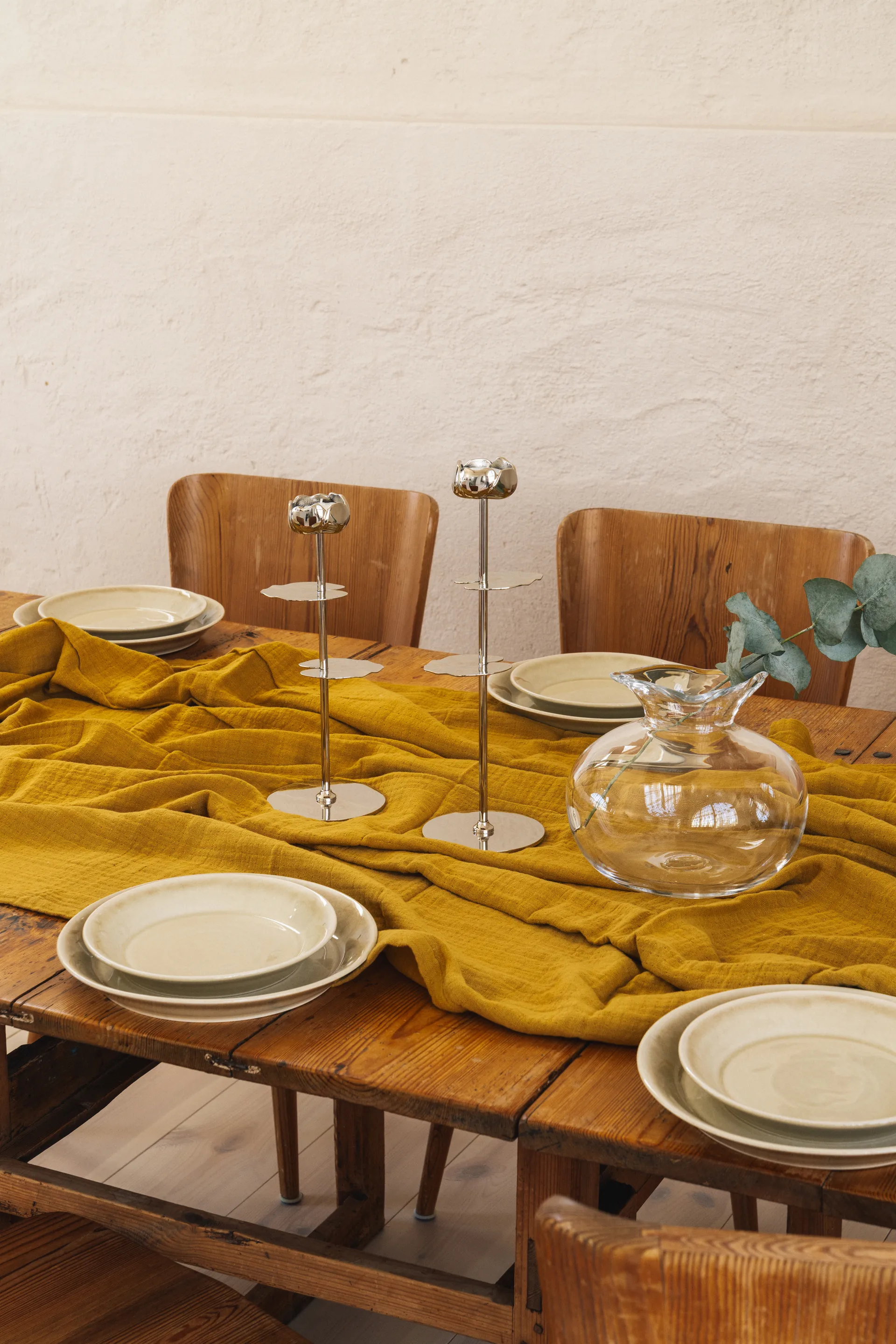 Κηροπήγιο Ninfea Alta 35 cm, Επιχρωμιωμένος ορείχαλκος Hilke Collection