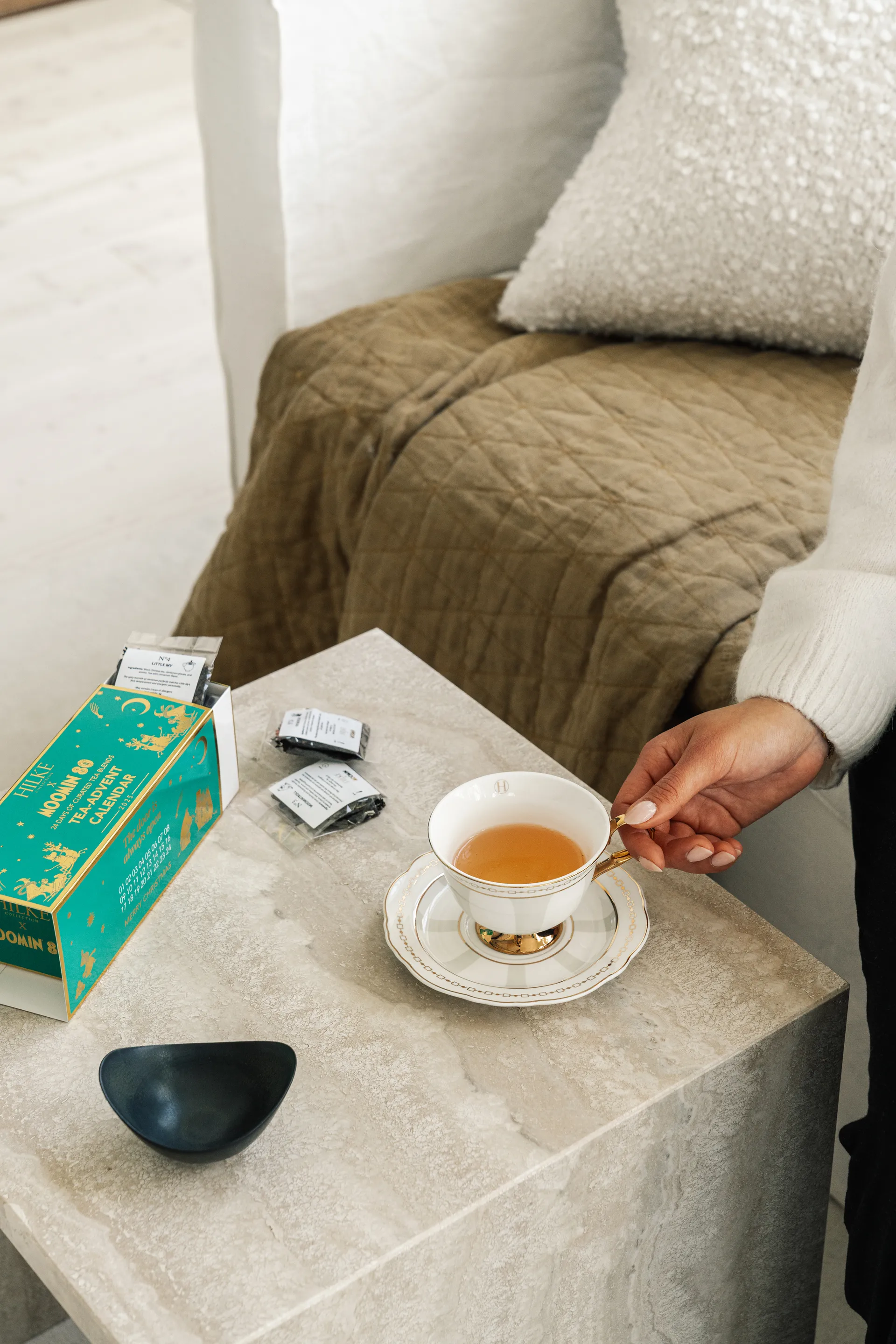 Strisce Tortora φλιτζάνι με πιατάκι, 22 cl Hilke Collection