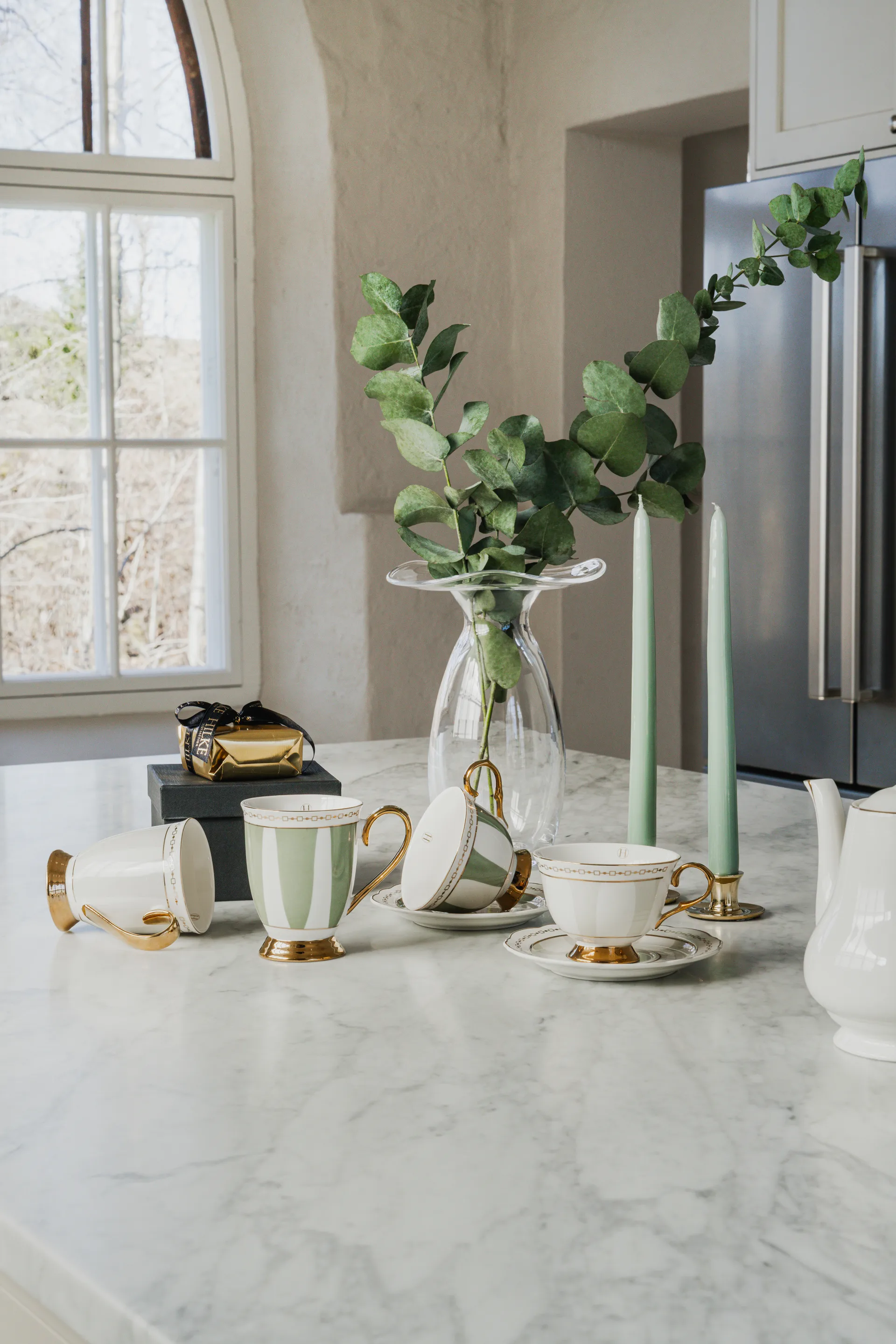 Strisce Tortora φλιτζάνι με πιατάκι, 22 cl Hilke Collection