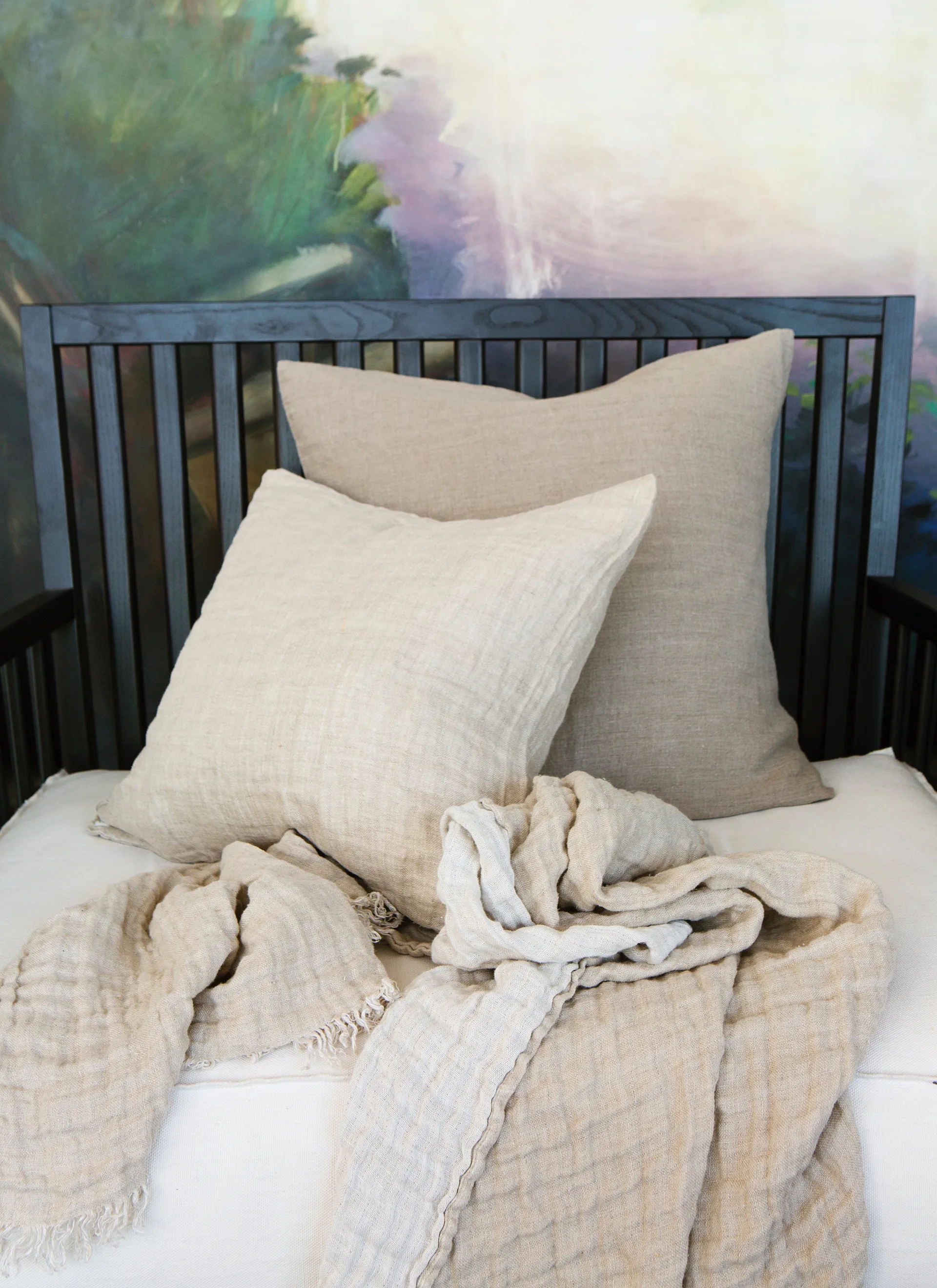 Hannelin ριχτάρι 130x170 cm, φυσικό-λευκό (μπεζ/λευκό) Himla