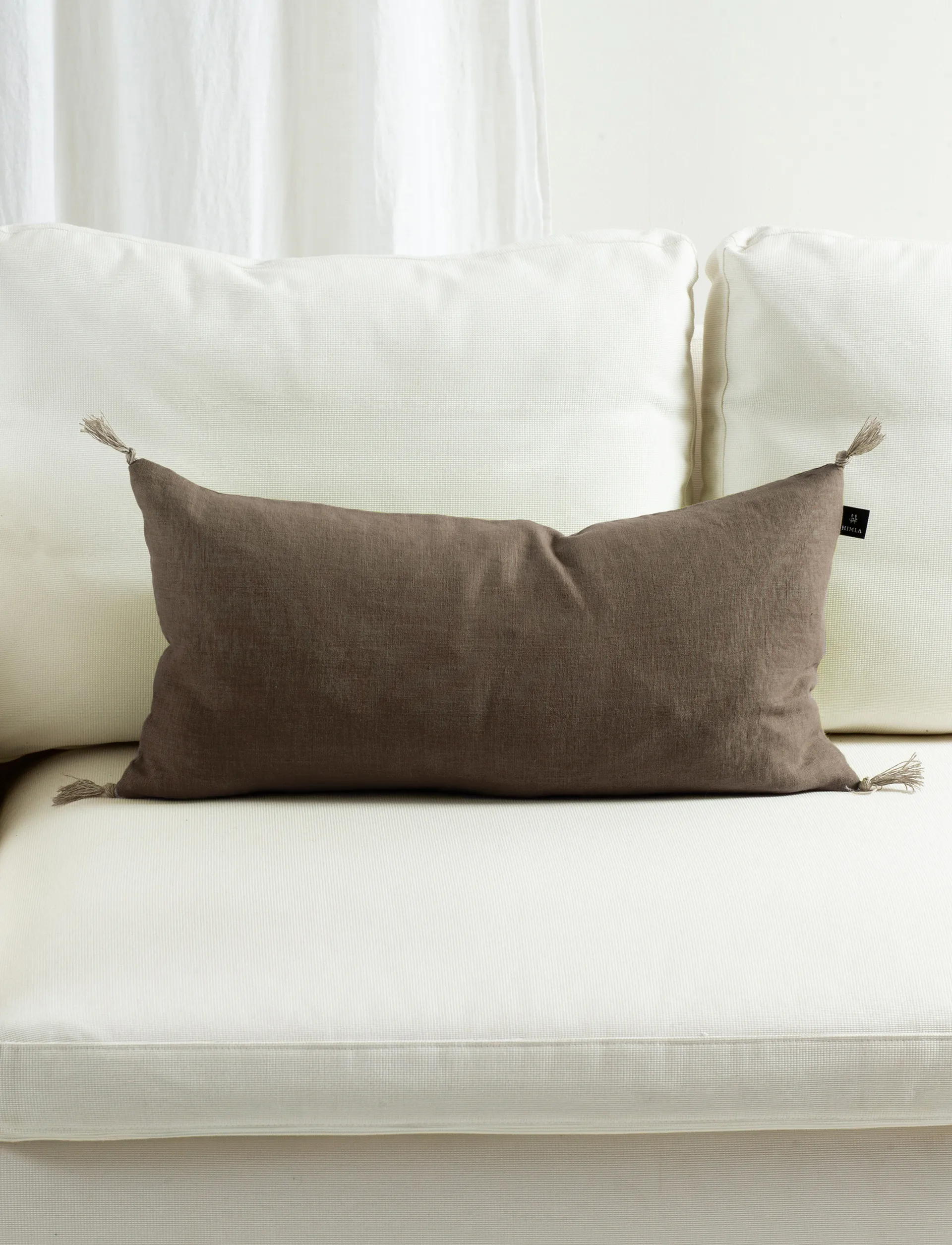 Μαξιλαροθήκη Sunshine με κρόσσια 30x60 εκ., Coffee Himla