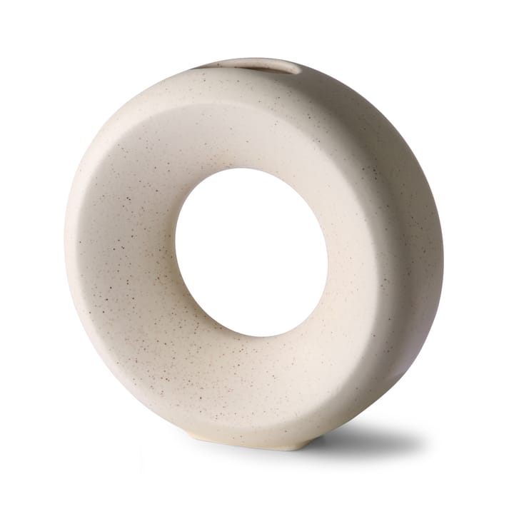 Circle βάζο M 24.5 cm - λευκό με κόκκους - HKliving