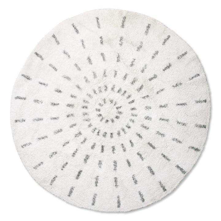Swirl χαλί μπάνιου Ø120 cm - μαύρο και λευκό - HKliving
