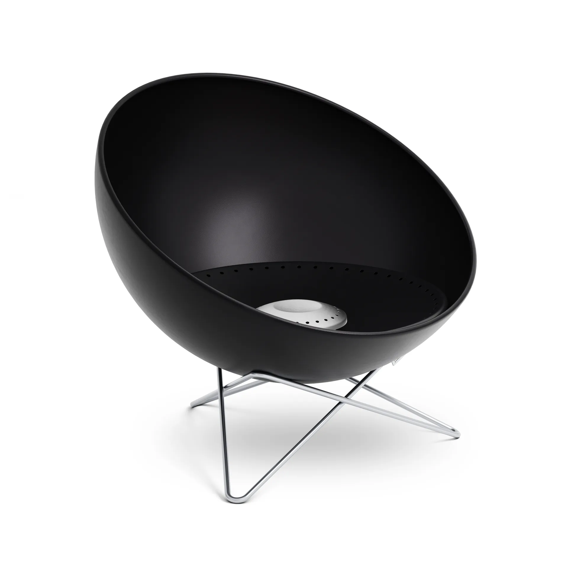 BOWL 57 εστία φωτιάς  , Μαύρο-ασημί, βάση αστεριού Höfats