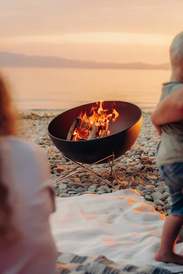 BOWL 57 εστία φωτιάς   - Μαύρο-ασημί, βάση αστεριού - Höfats