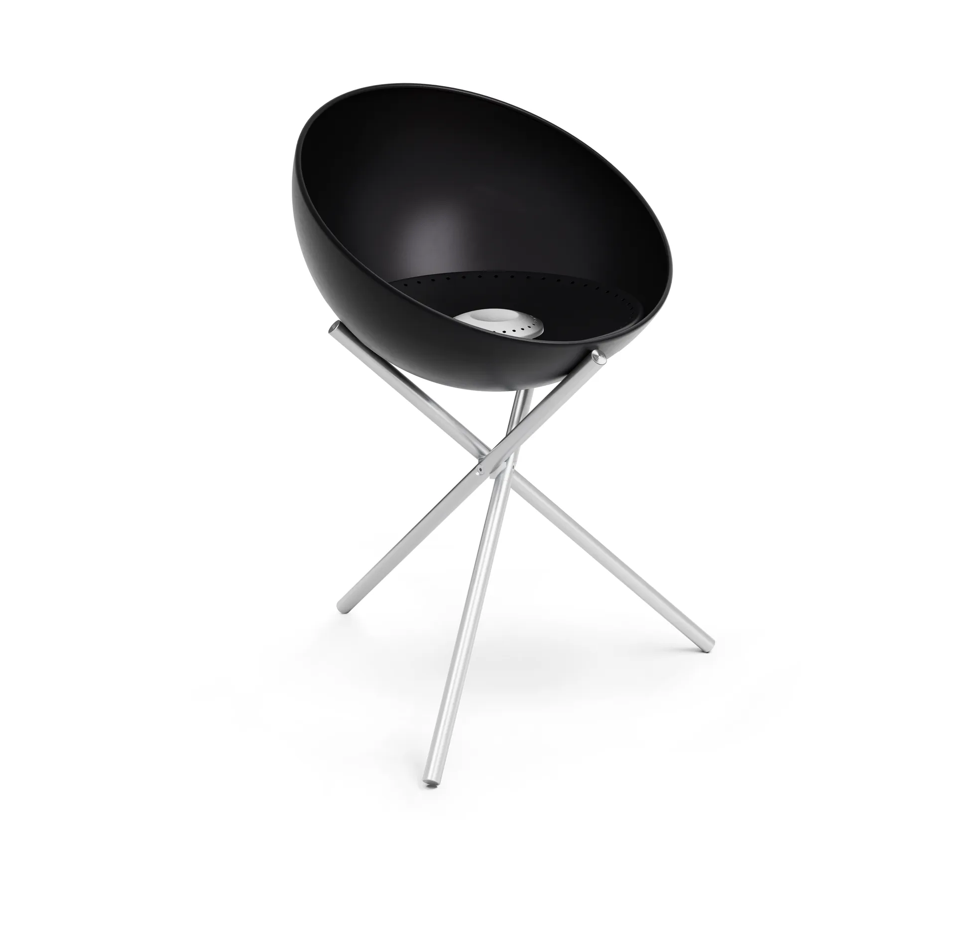 BOWL 57 εστία φωτιάς  , Μαύρο-ασημί, τρίποδο σταντ Höfats