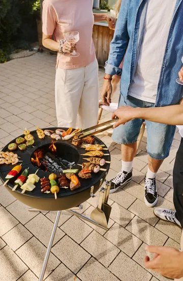 BOWL 57 εστία φωτιάς   - Μαύρο-ασημί, τρίποδο σταντ - Höfats