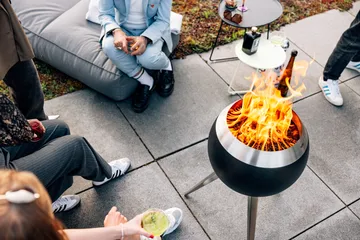 MOON 45 εστία φωτιάς   - Μαύρο-ασημί, ψηλή βάση - Höfats