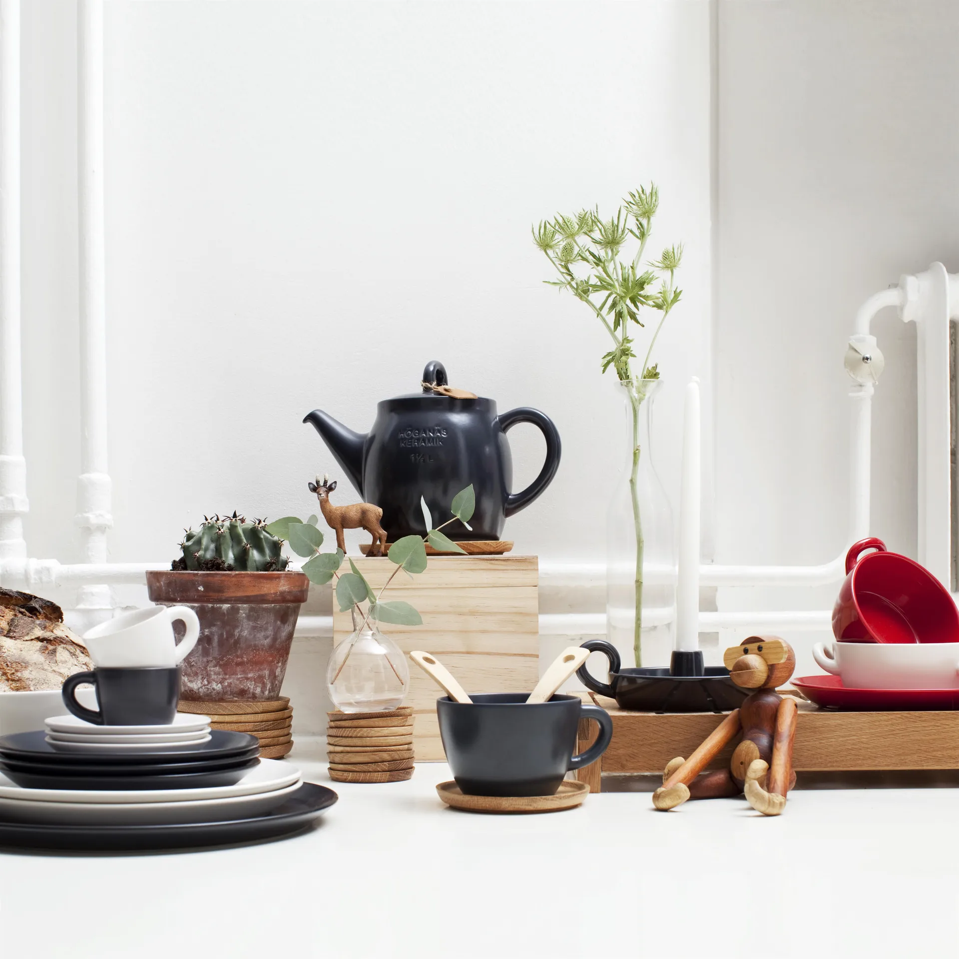 Höganäs φλιτζάνι τσαγιού, γυαλιστερό λευκό Höganäs Keramik