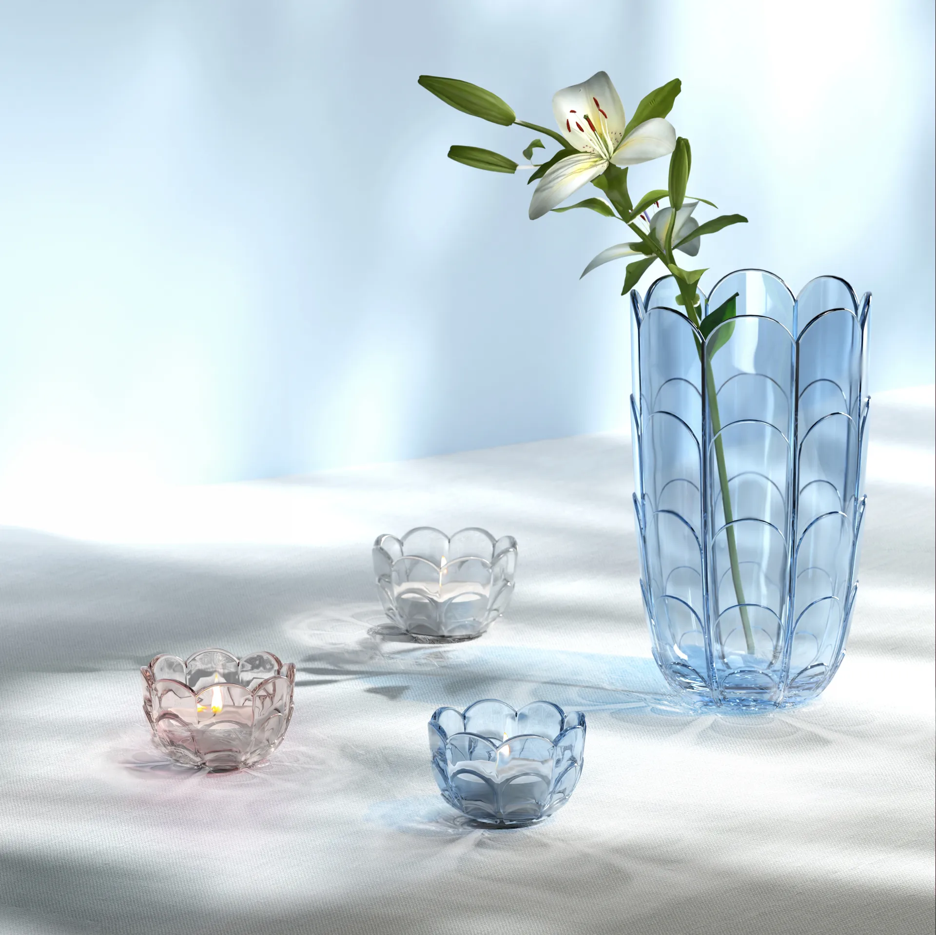 Lily φαναράκι Ø7 cm, Μπλε iris Holmegaard