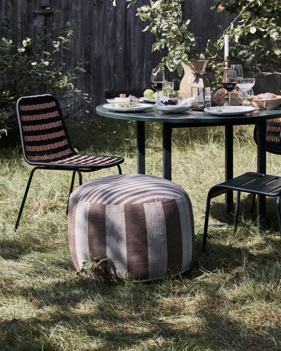 Alfo πουφ Ø60x40 εκ., Καφέ-λευκό House Doctor