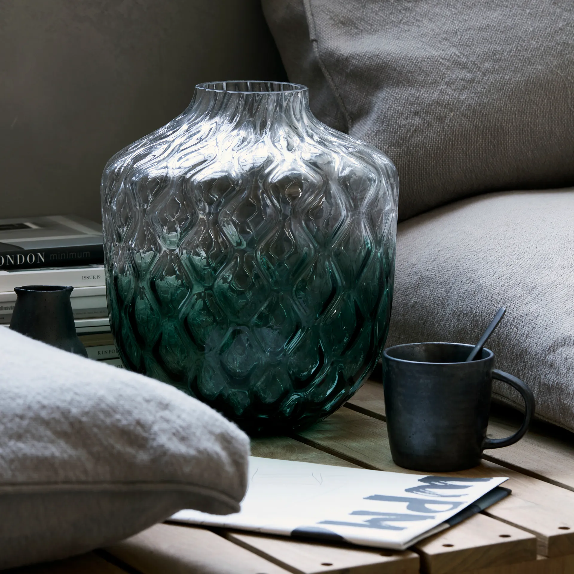 Art Deco βάζο 31 cm, πράσινο House Doctor