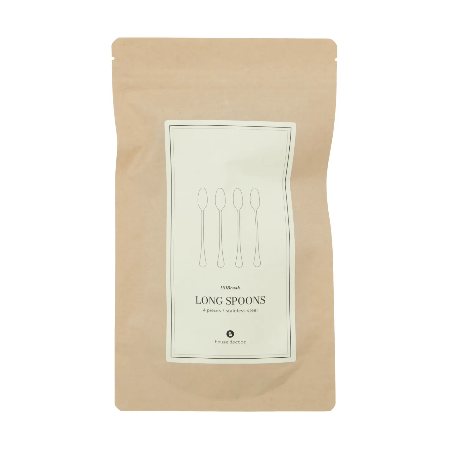Brush μακριά κουτάλια πακέτο 4 τεμαχίων, Silver finish House Doctor
