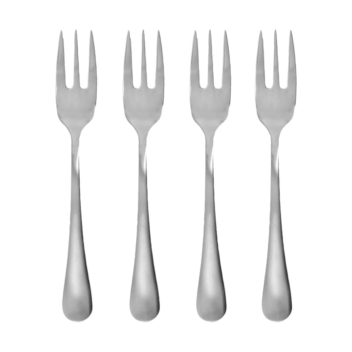 Brush dessertgaffel 4-pack - Silver finish - House Doctor