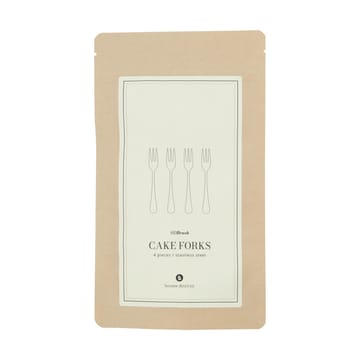 Brush dessertgaffel 4-pack - Silver finish - House Doctor