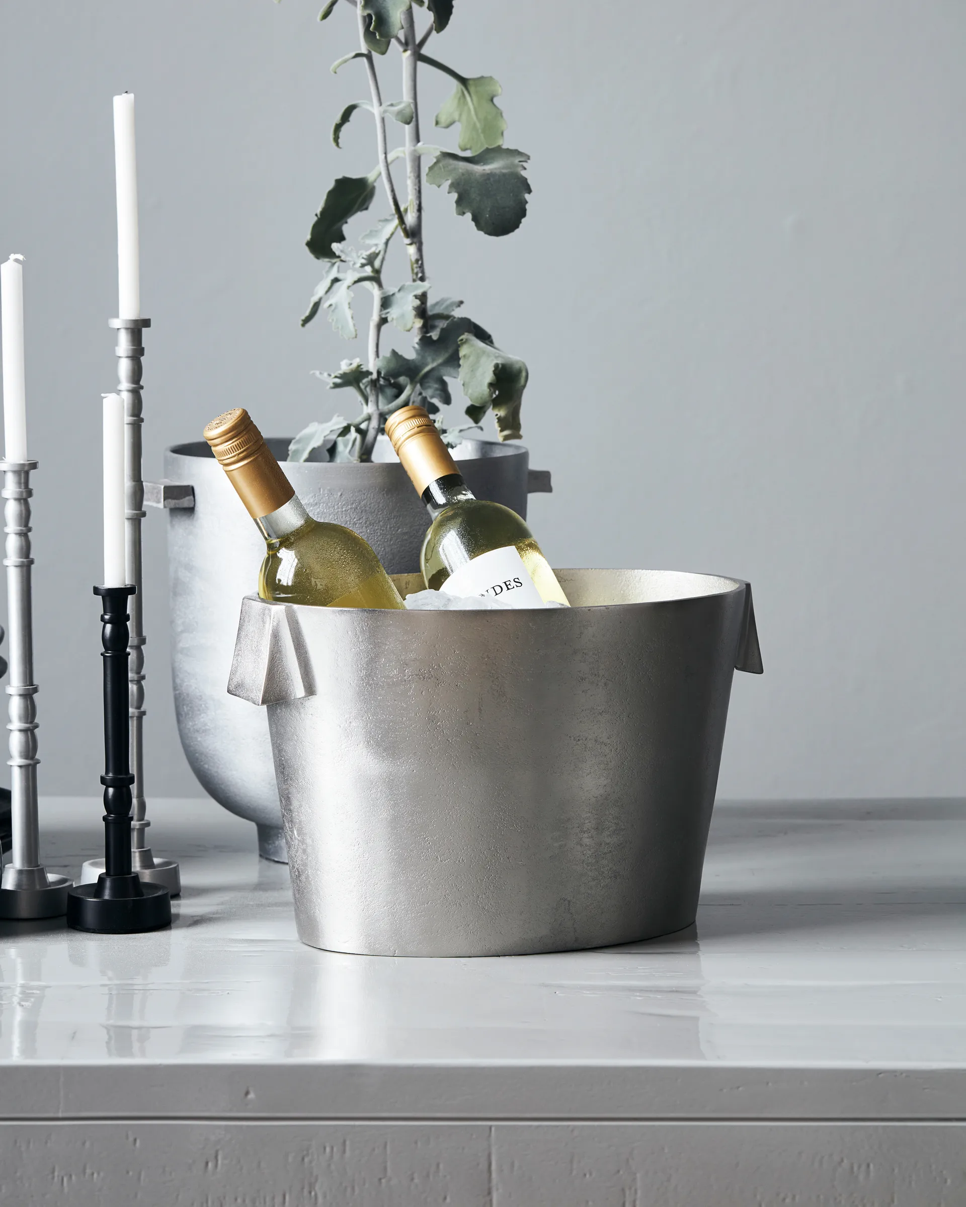 Buck ψύκτης κρασιού 22x32 cm, Βουρτσισμένο ασήμι House Doctor