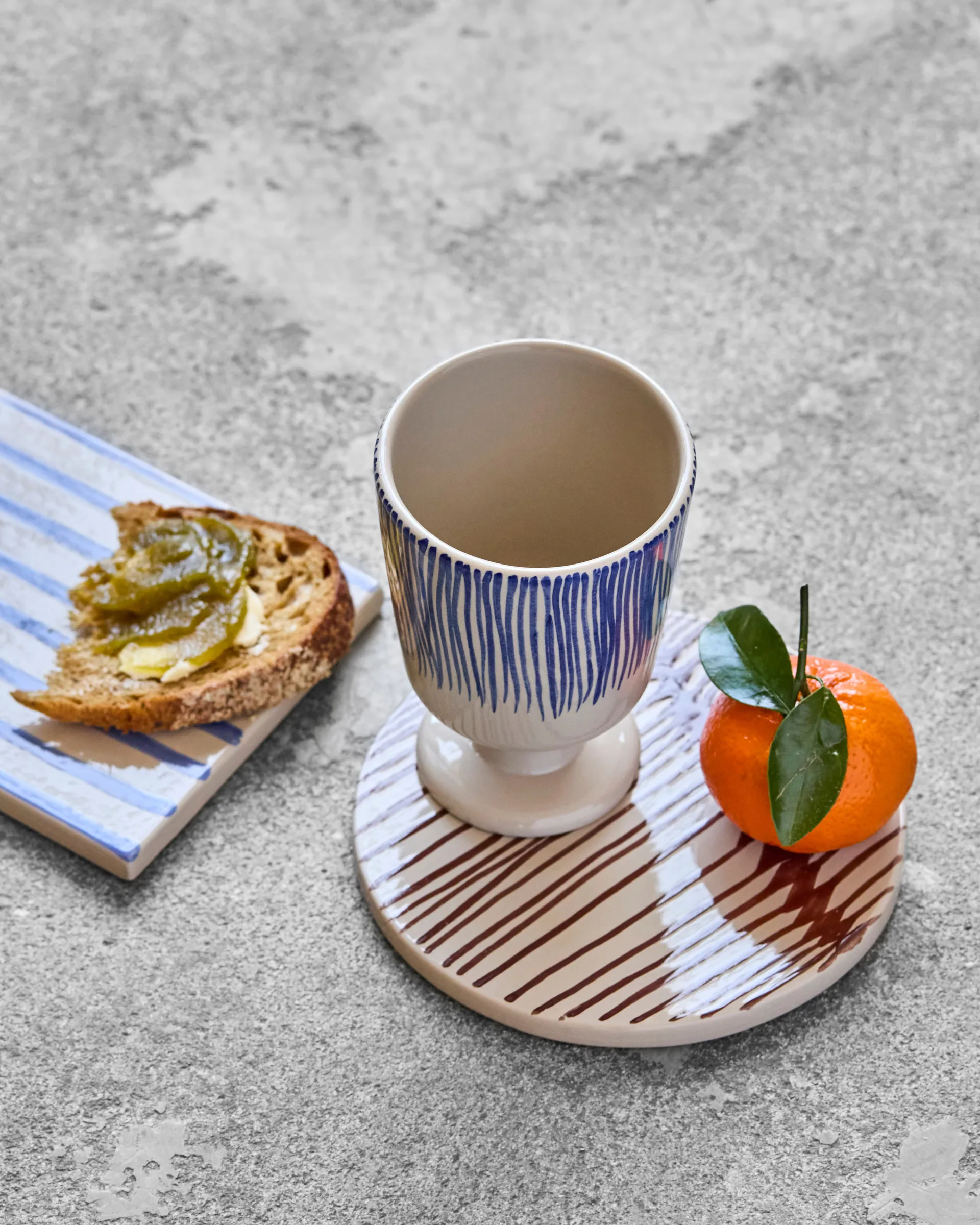 Diva κούπα με βάση 25 cl σετ 2, Off white-Μπλε House Doctor