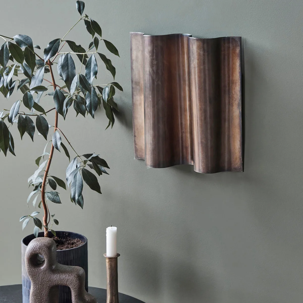 Faha wall art 30x30 cm, Αντίκα καφέ House Doctor