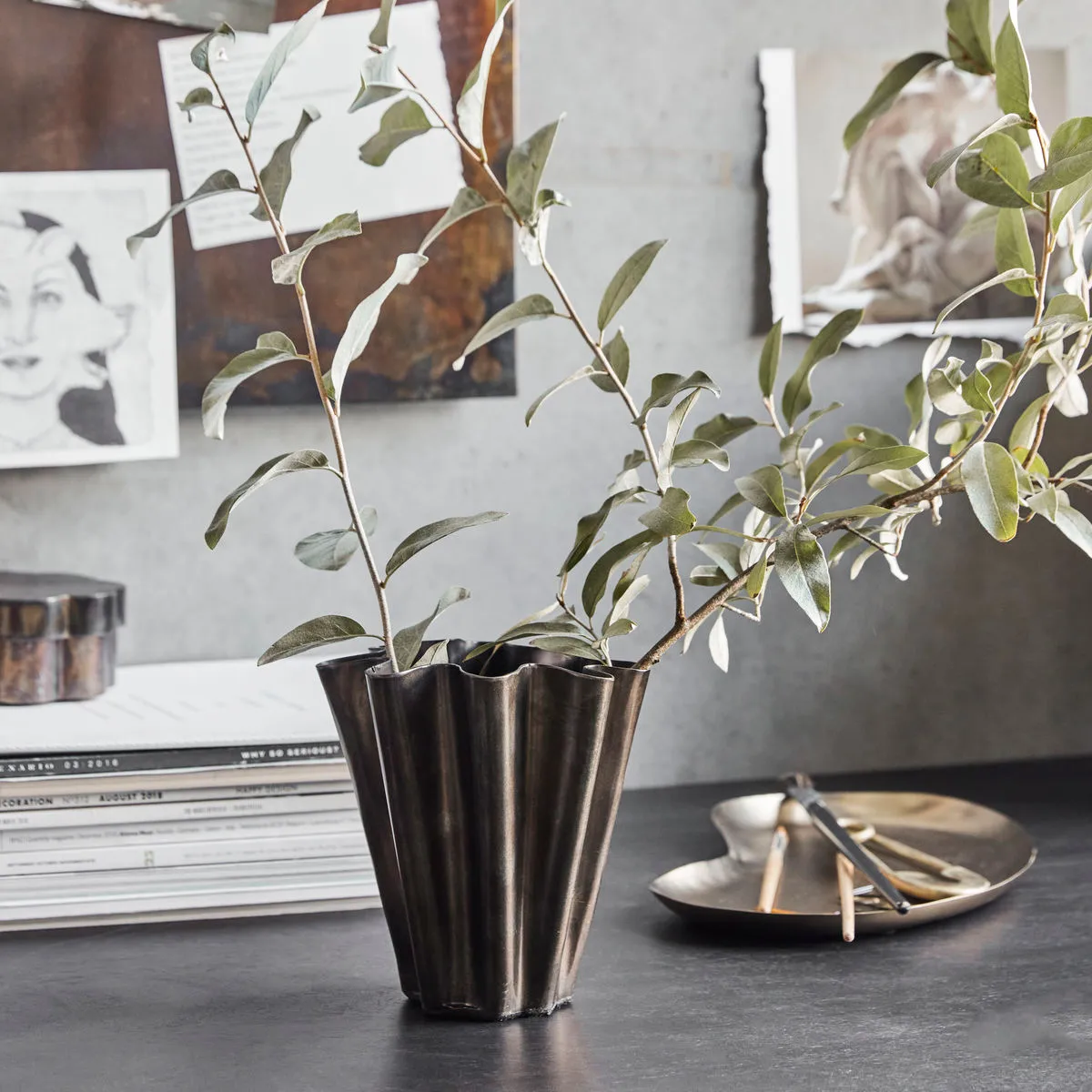 Flood βάζο 13 εκ., Αντίκα καφέ House Doctor