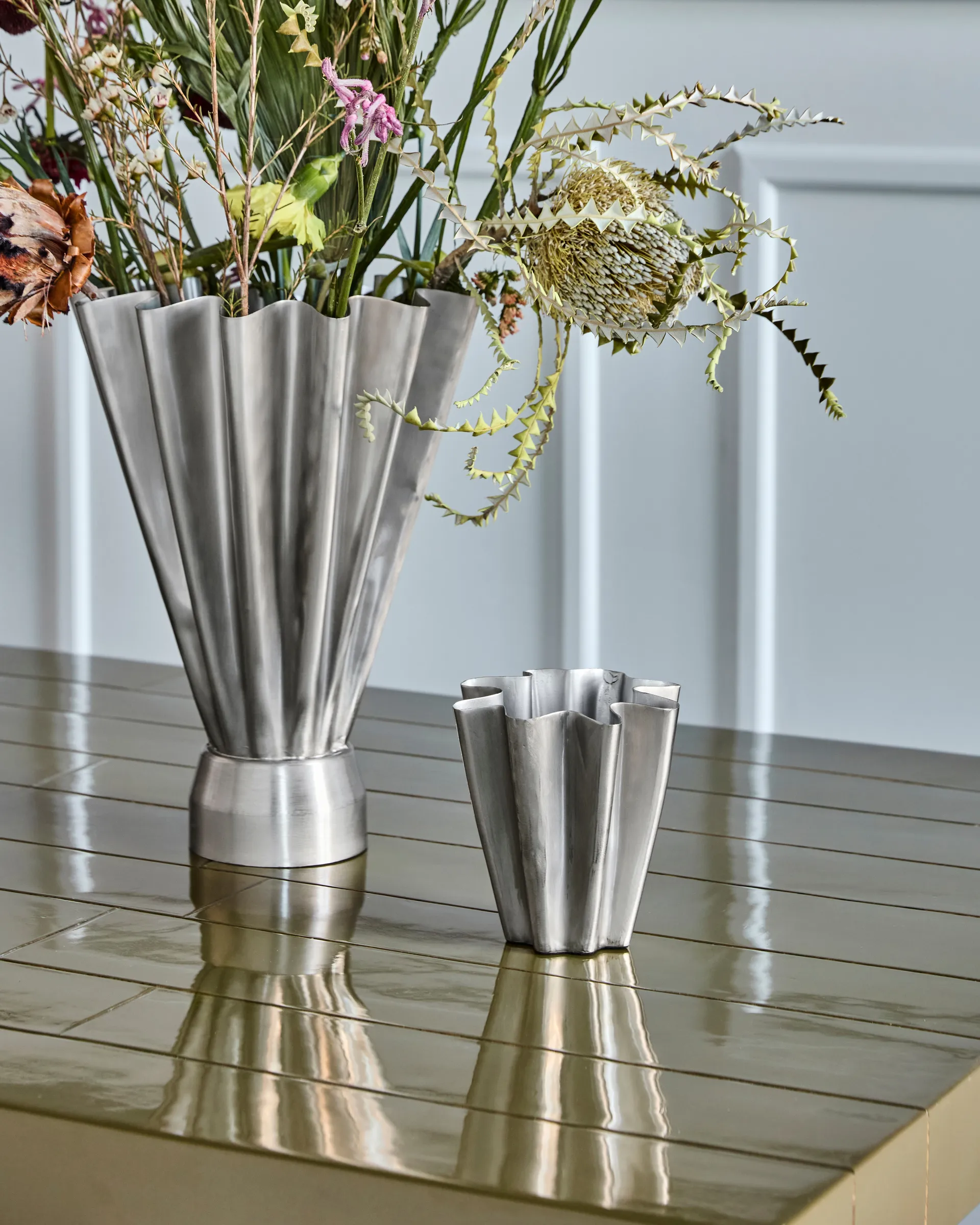 Flood βάζο 13 εκ., Βουρτσισμένο ασημί House Doctor