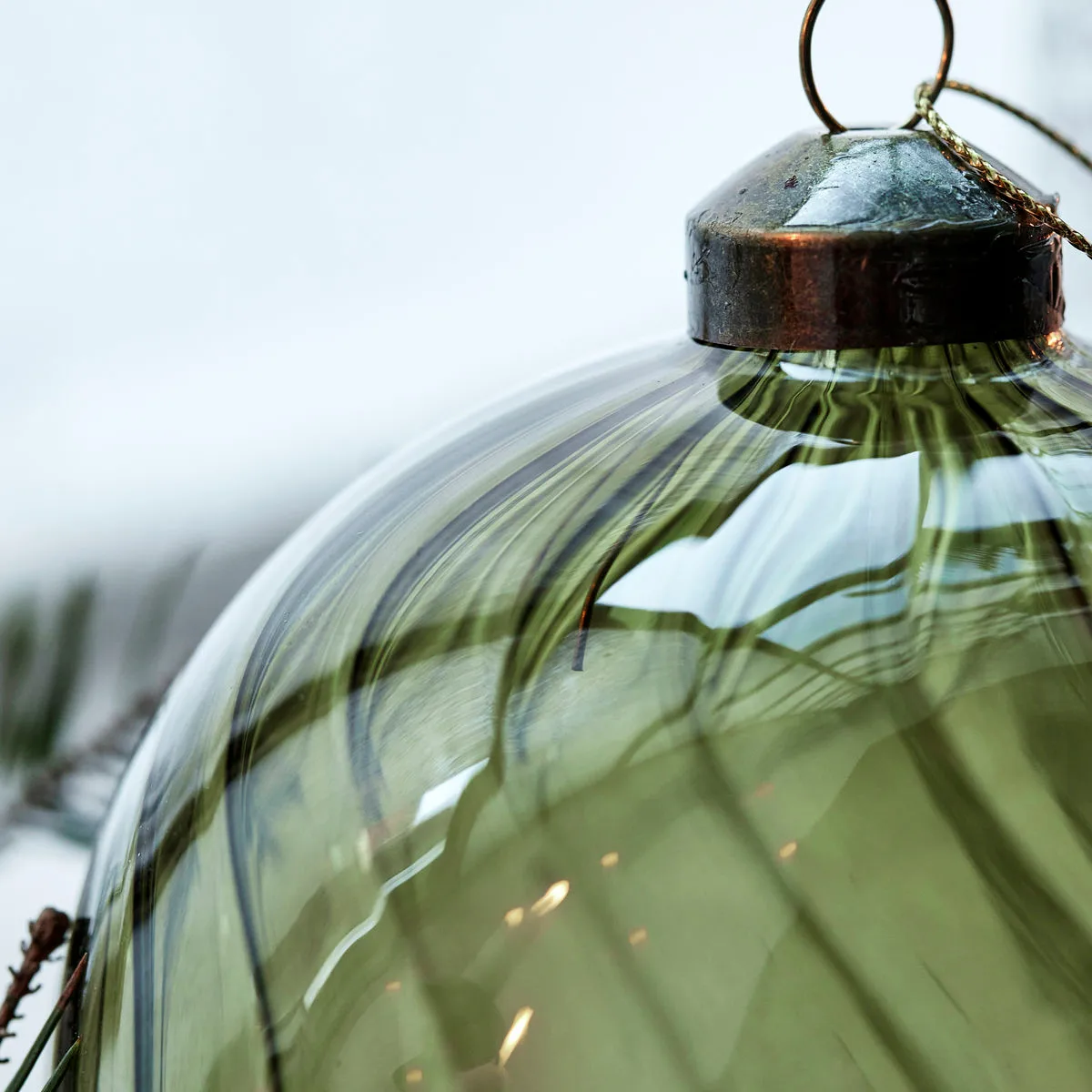 Χριστουγεννιάτικο μπιχλιμπίδι Fluted Ø10 εκ., Πράσινο House Doctor