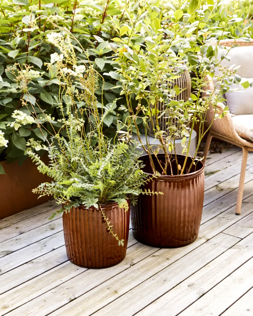 Groove γλάστρα 2 μέρη small, Καφέ House Doctor