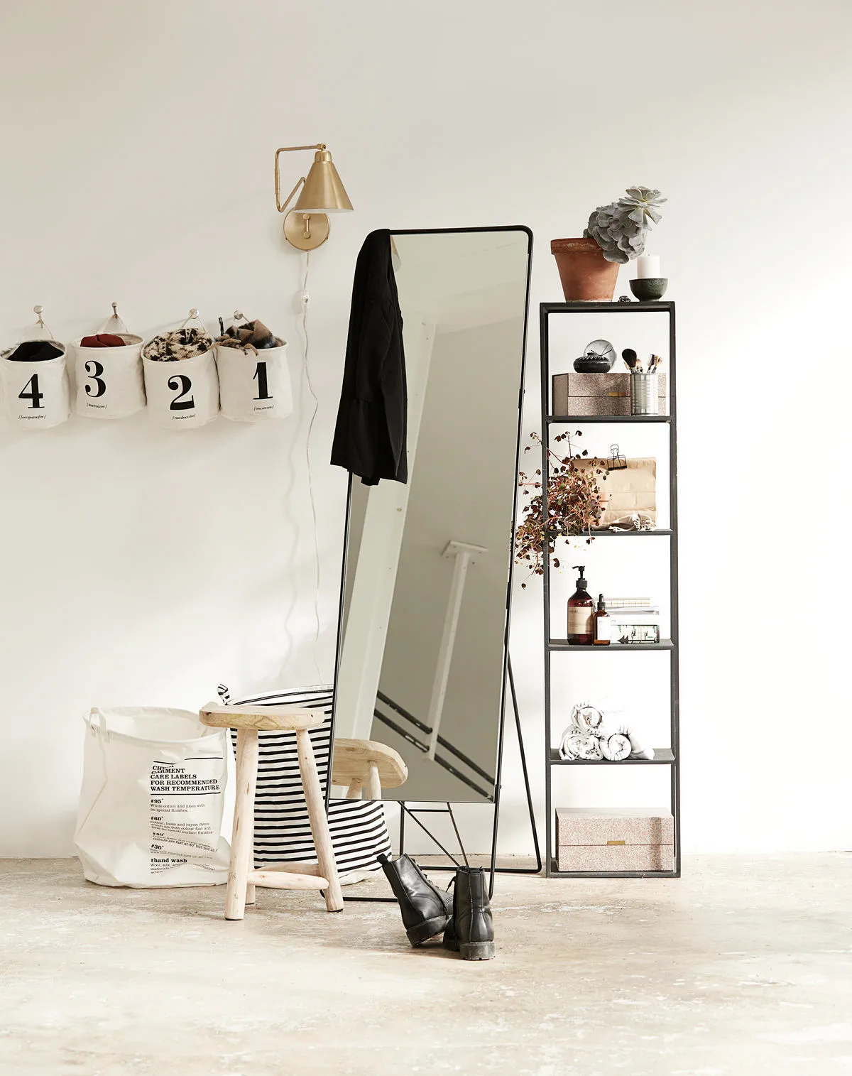 House Doctor σάκος για άπλυτα ρίγες, μαύρο-λευκό House Doctor