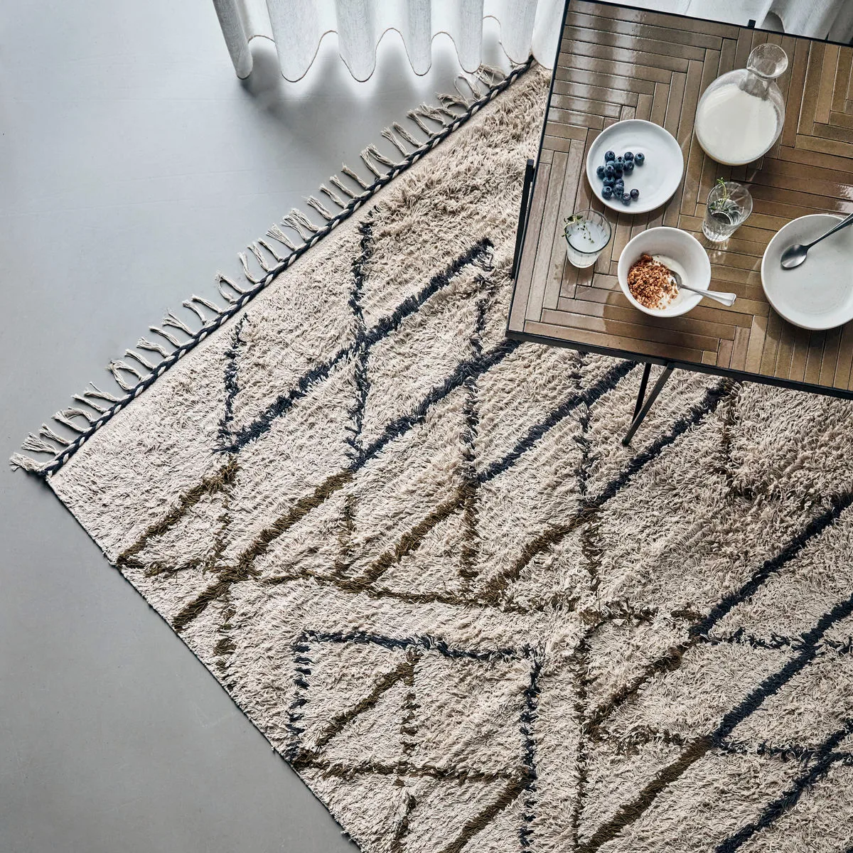 Χαλί Indi, Λευκό εκτός, 140x200 εκ. House Doctor