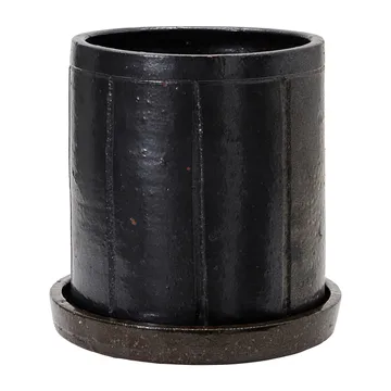 Julian γλάστρα με πιατάκι Ø22 cm - Καφέ - House Doctor