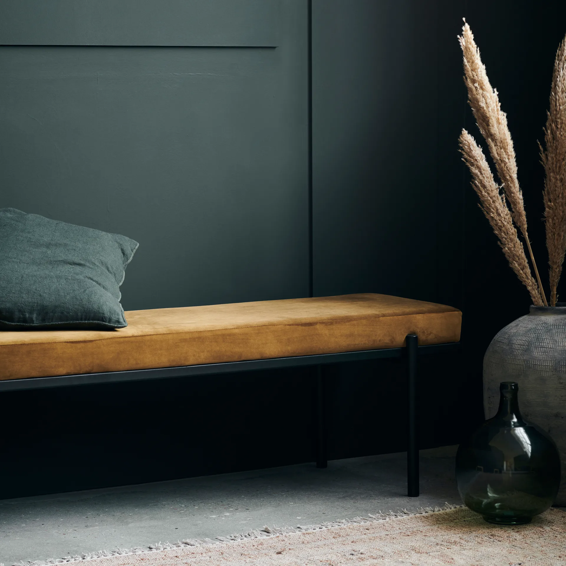 Πάγκος Lao, Dark olive, 160 cm House Doctor