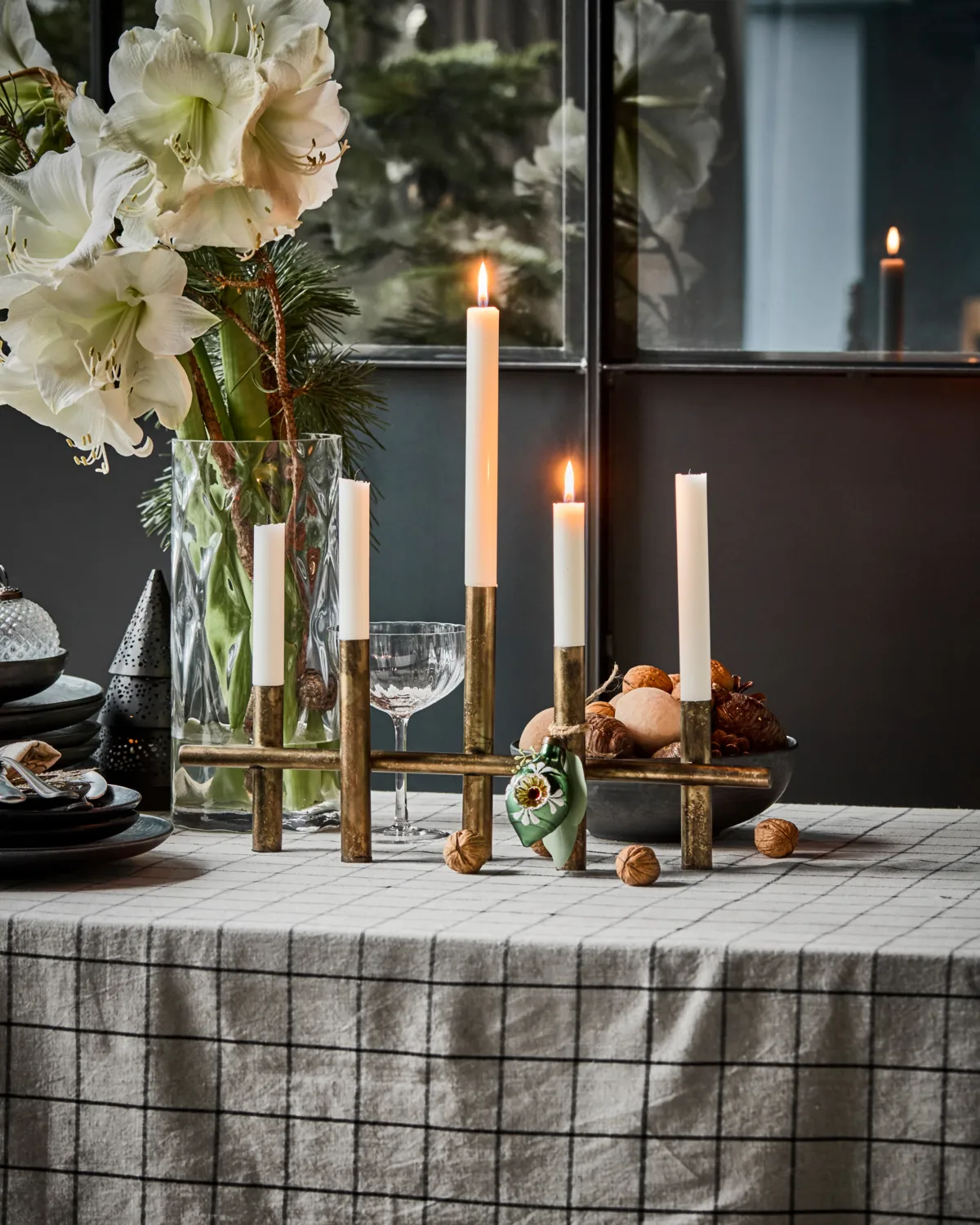 Maxi κηροπήγιο 45 εκ., Αντικ μπρούτζινο χρώμα House Doctor