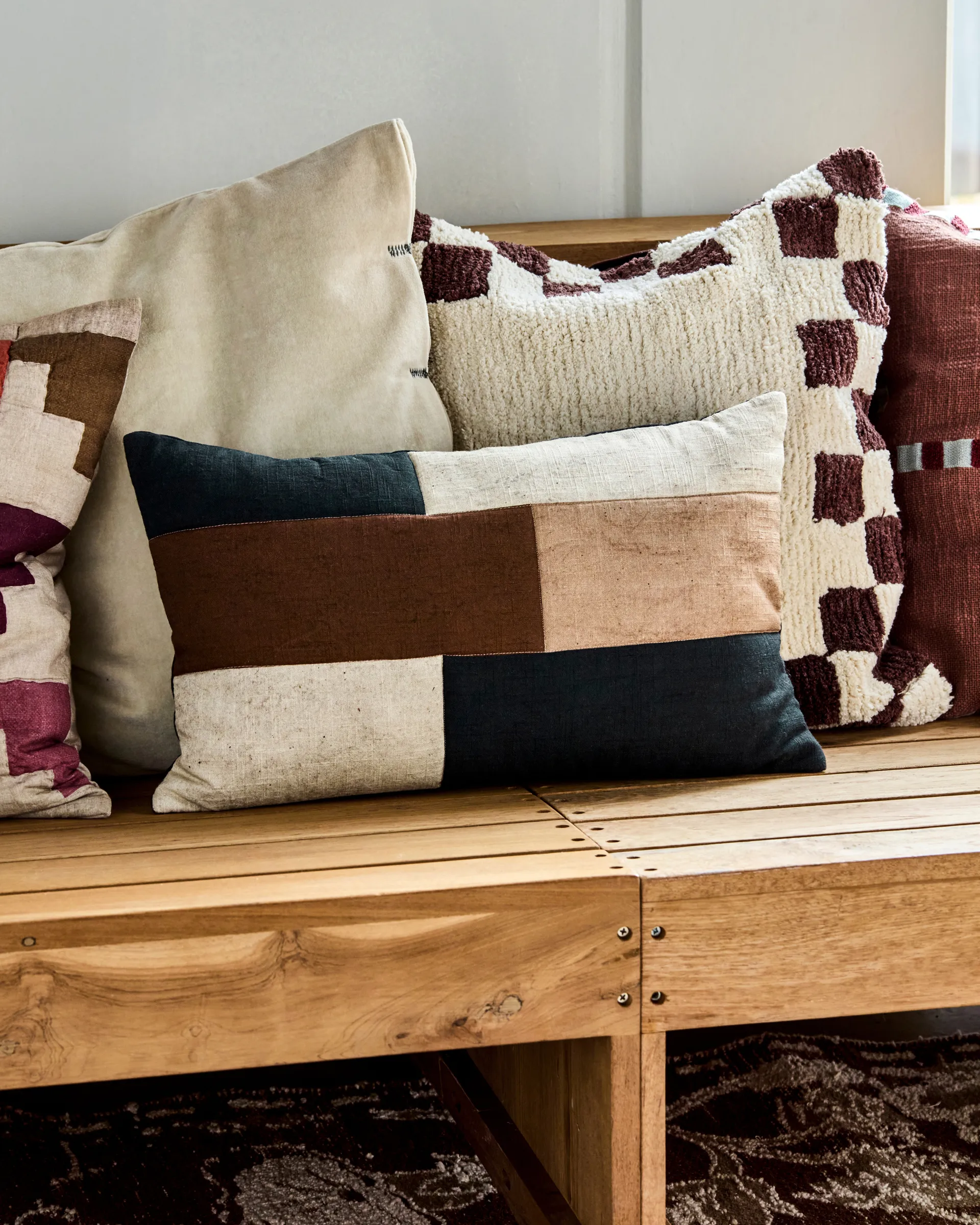 Patch μαξιλαροθήκη 30x50 εκ., Μαύρο-άμμος-καφέ House Doctor