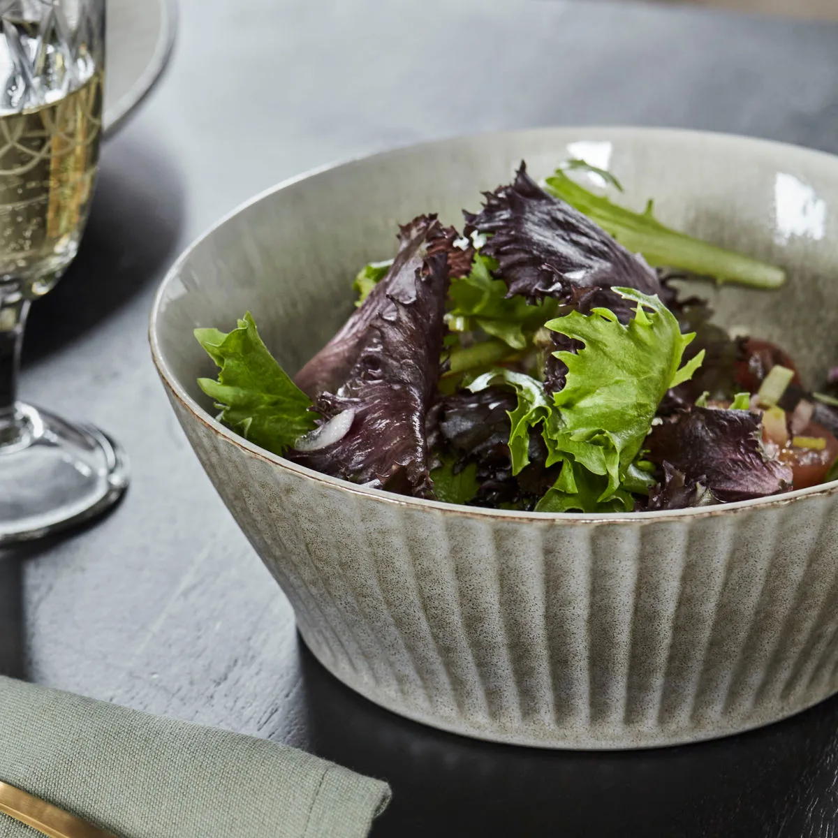 Πιατέλα Pleat Ø19 εκ., Γκρι-καφέ House Doctor