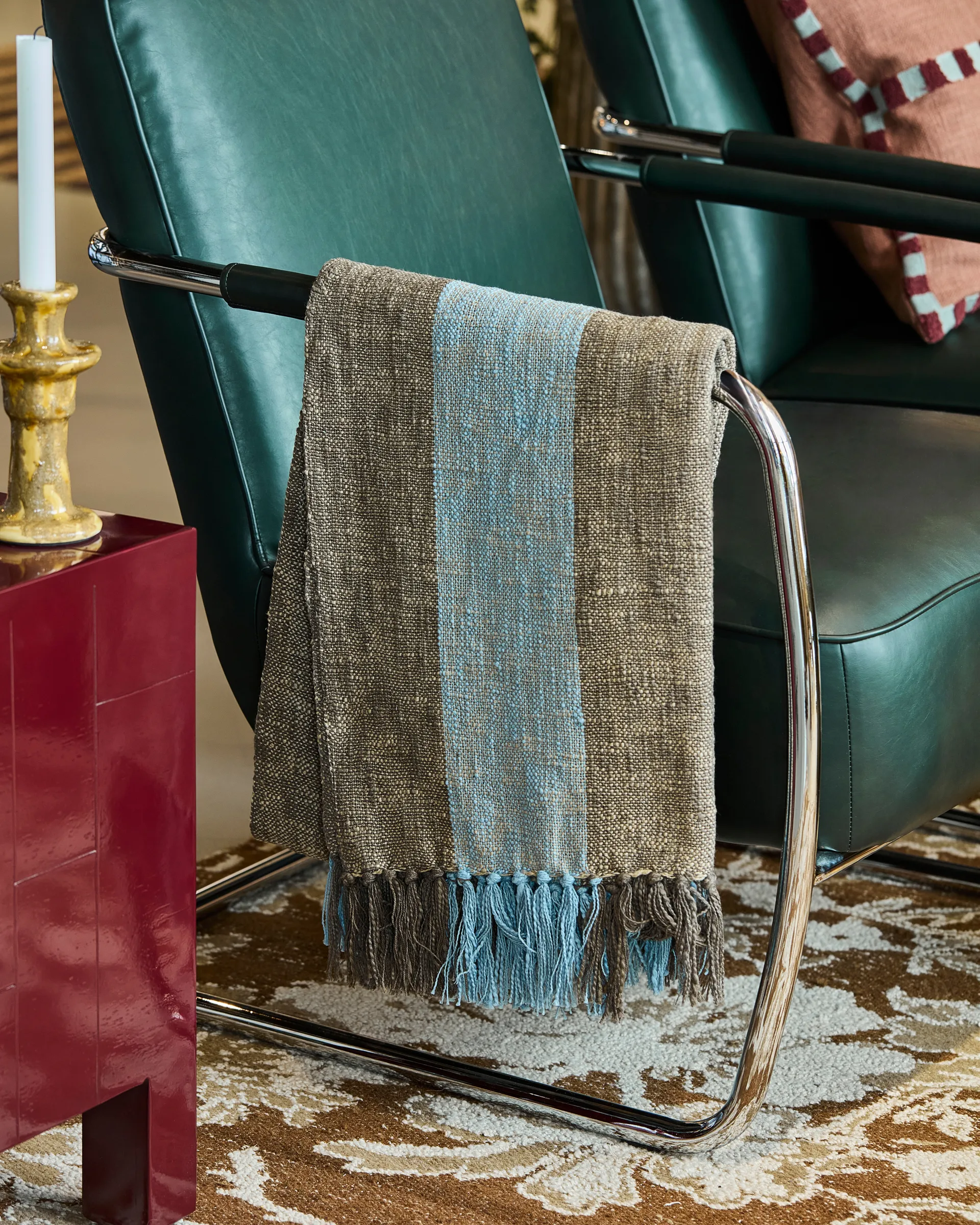 Ponra ριχτάρι 130x180 εκ., Καφέ-Γαλάζιο House Doctor